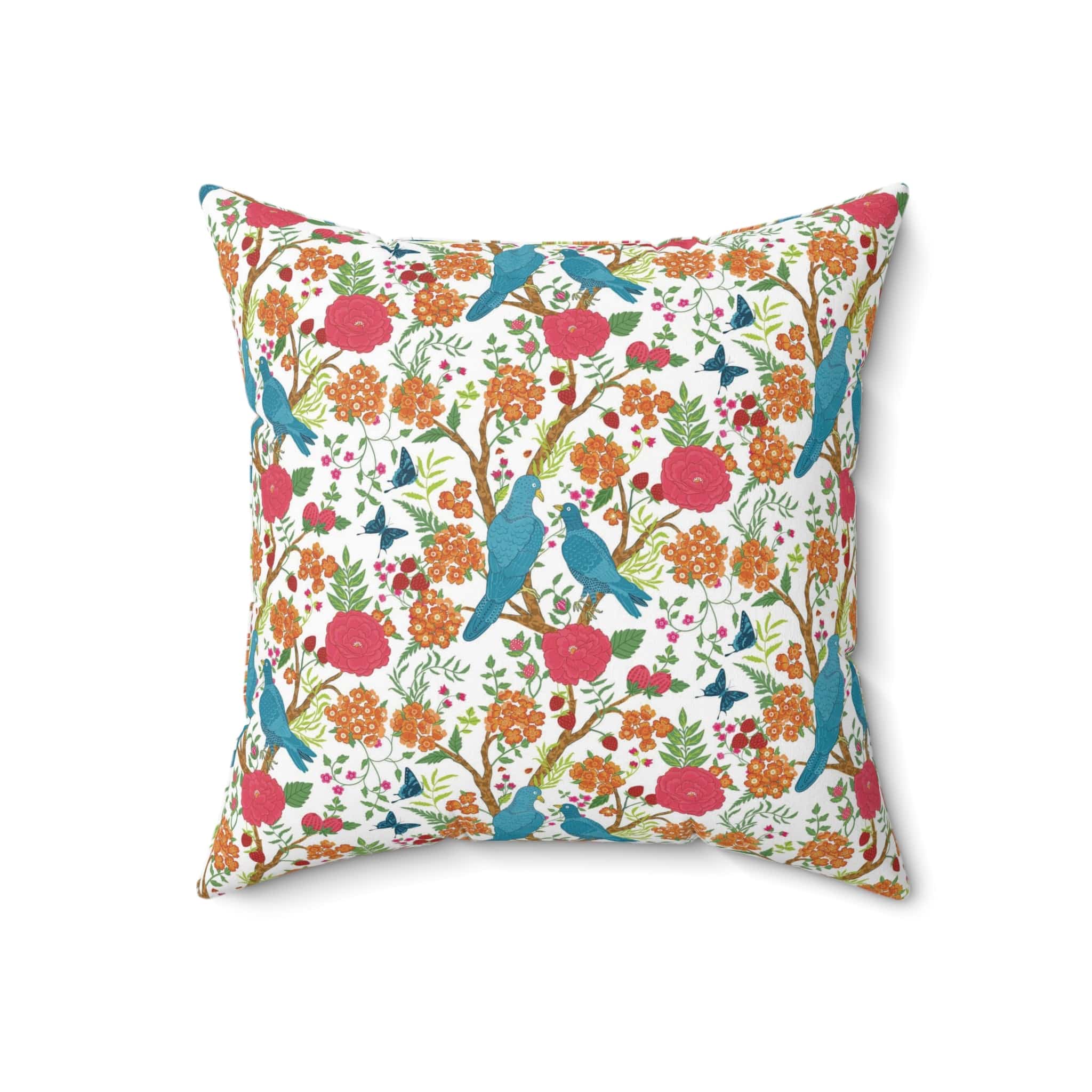 Kate McEnroe New York Chinoiserie Tropical Bird Garden Pillow with Insert, Floral Cushion, Botanical Bird Throw Pillow KM13809924Throw Pillows19410426217914575606