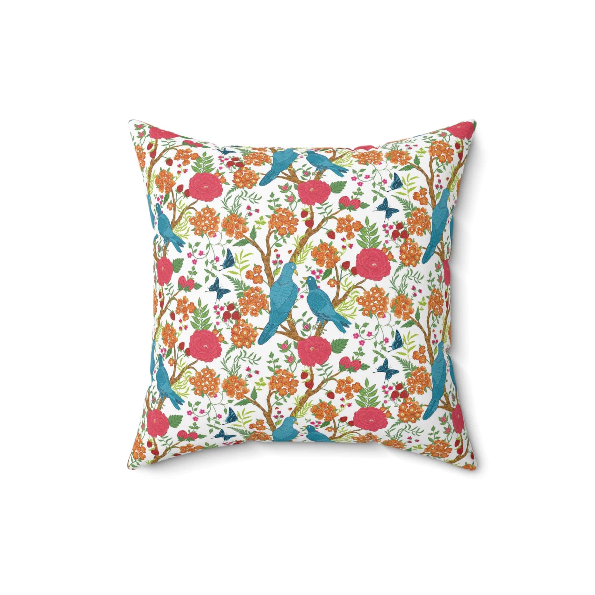 Kate McEnroe New York Chinoiserie Tropical Bird Garden Pillow with Insert, Floral Cushion, Botanical Bird Throw Pillow KM13809924Throw Pillows19410426217914575606