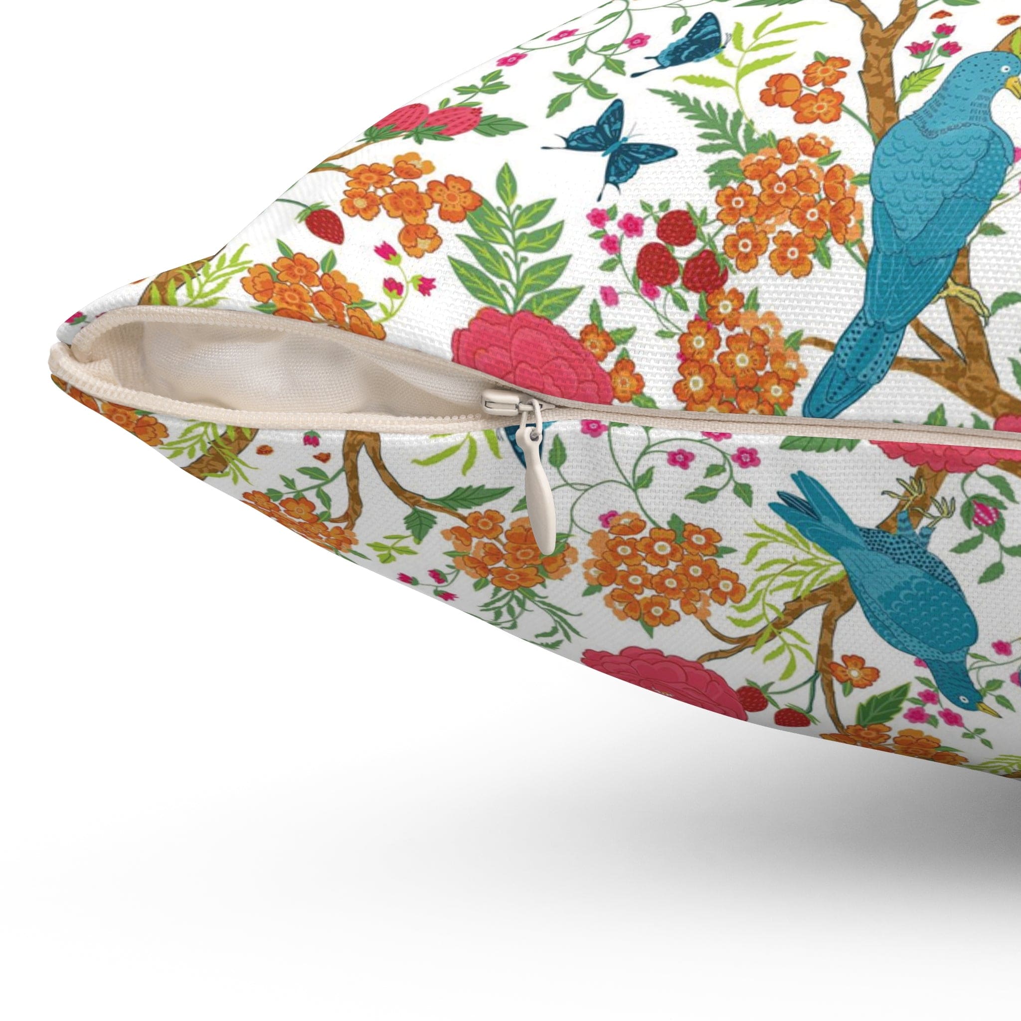 Kate McEnroe New York Chinoiserie Tropical Bird Garden Pillow with Insert, Floral Cushion, Botanical Bird Throw Pillow KM13809924Throw Pillows19410426217914575606