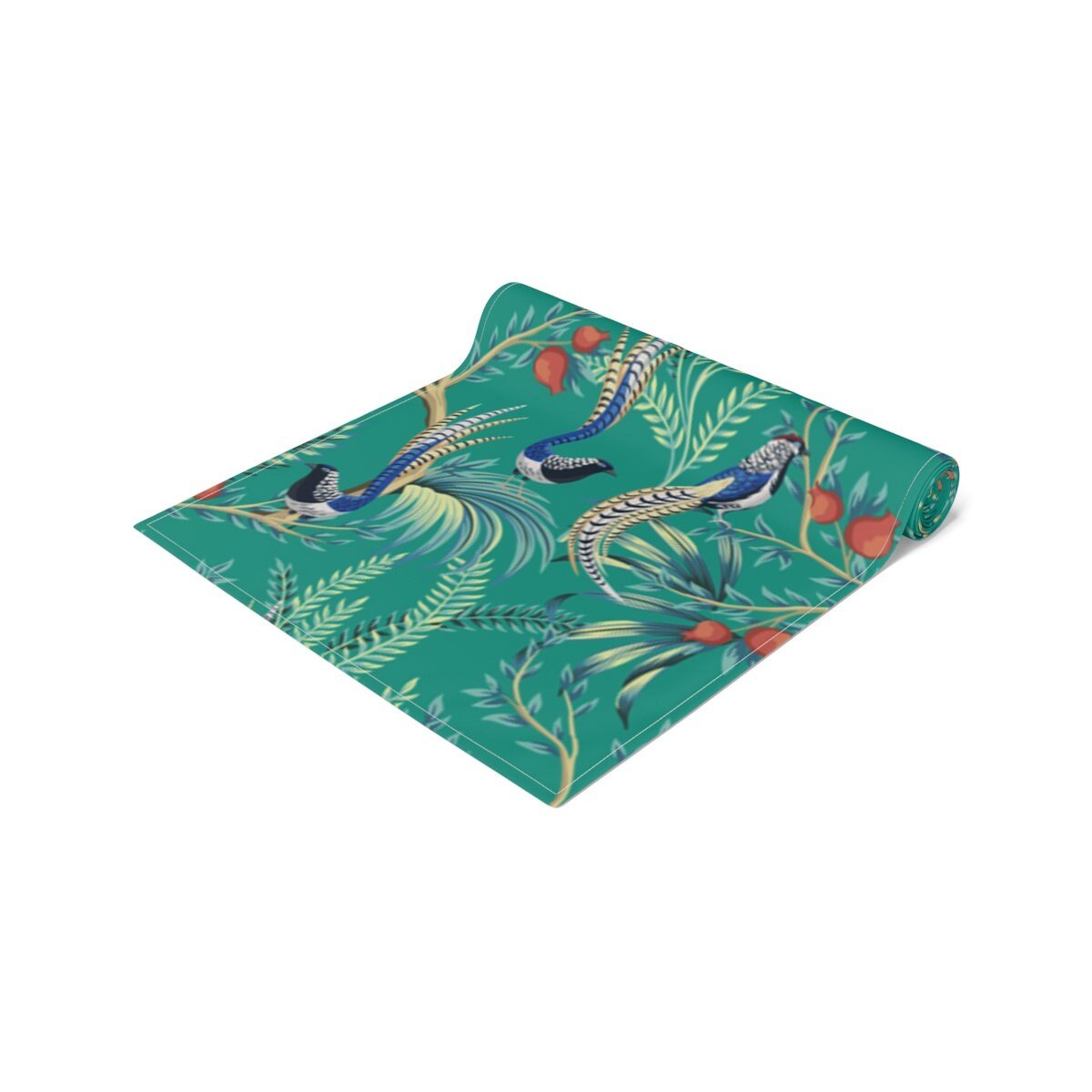 Kate McEnroe New York Chinoiserie Vintage Tropical Birds Floral Table RunnerTable Runners30129274926042936362