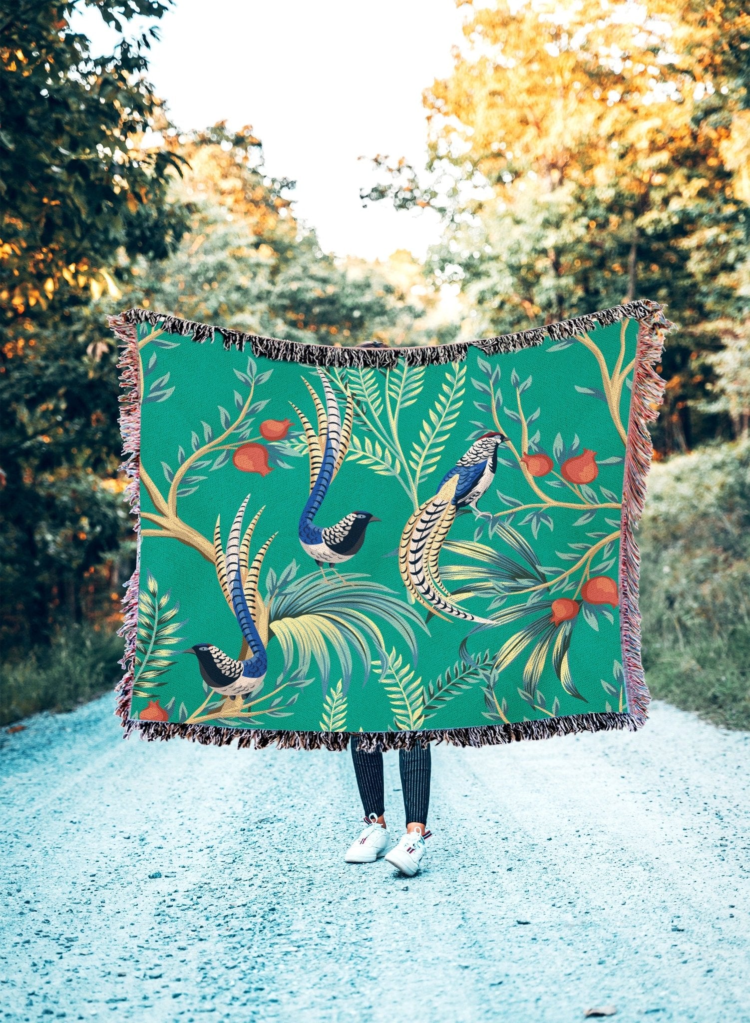 Kate McEnroe New York Chinoiserie Vintage Tropical Birds Woven BlanketBlanketsWovenBlanket_52x37 - 20221118005438870