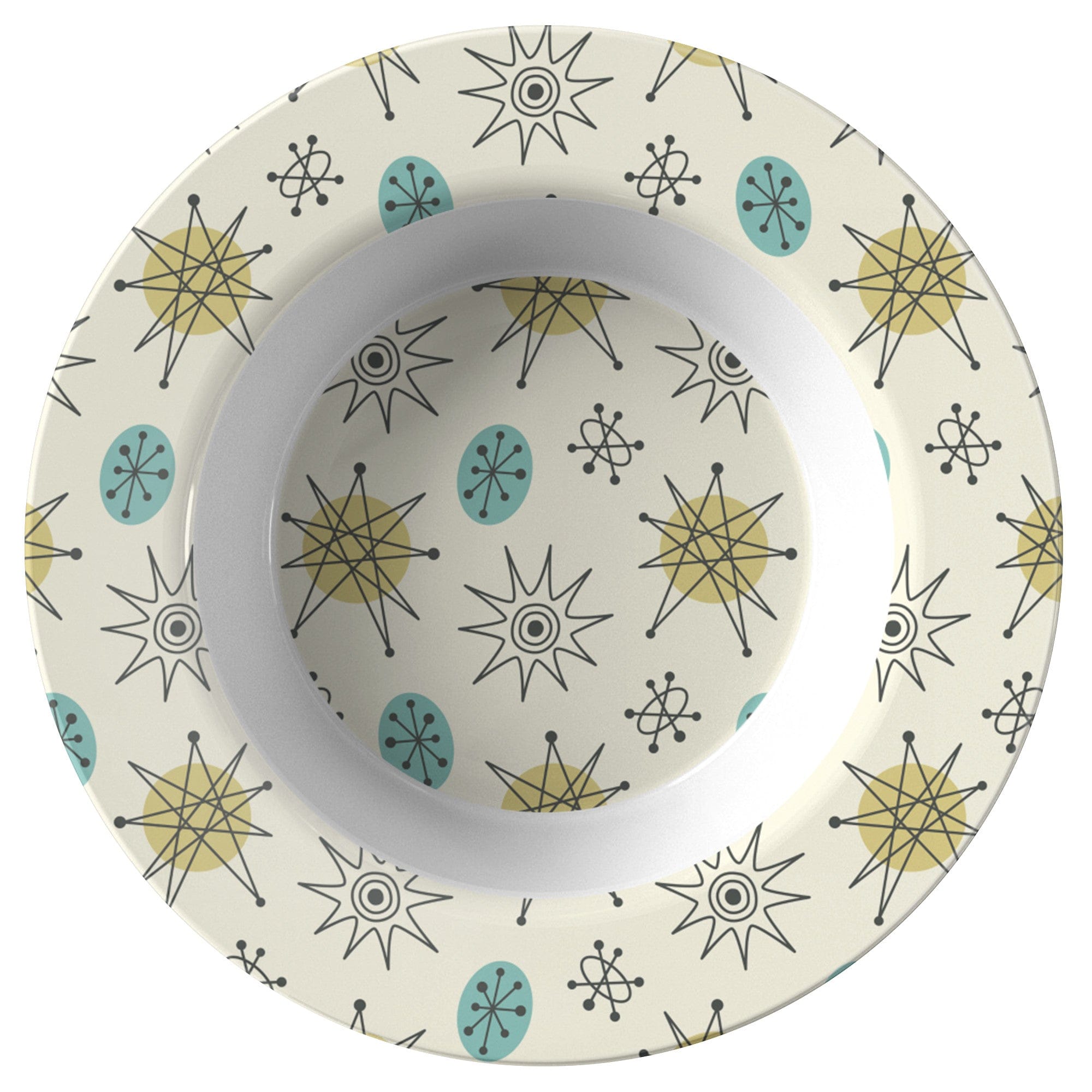Kate McEnroe New York Classic Franciscan Starburst Bowl, 50s Mid Century Modern Atomic Retro Cream, Aqua Blue, Green DinnerwareBowlsB22 - CLS - FSB - 2