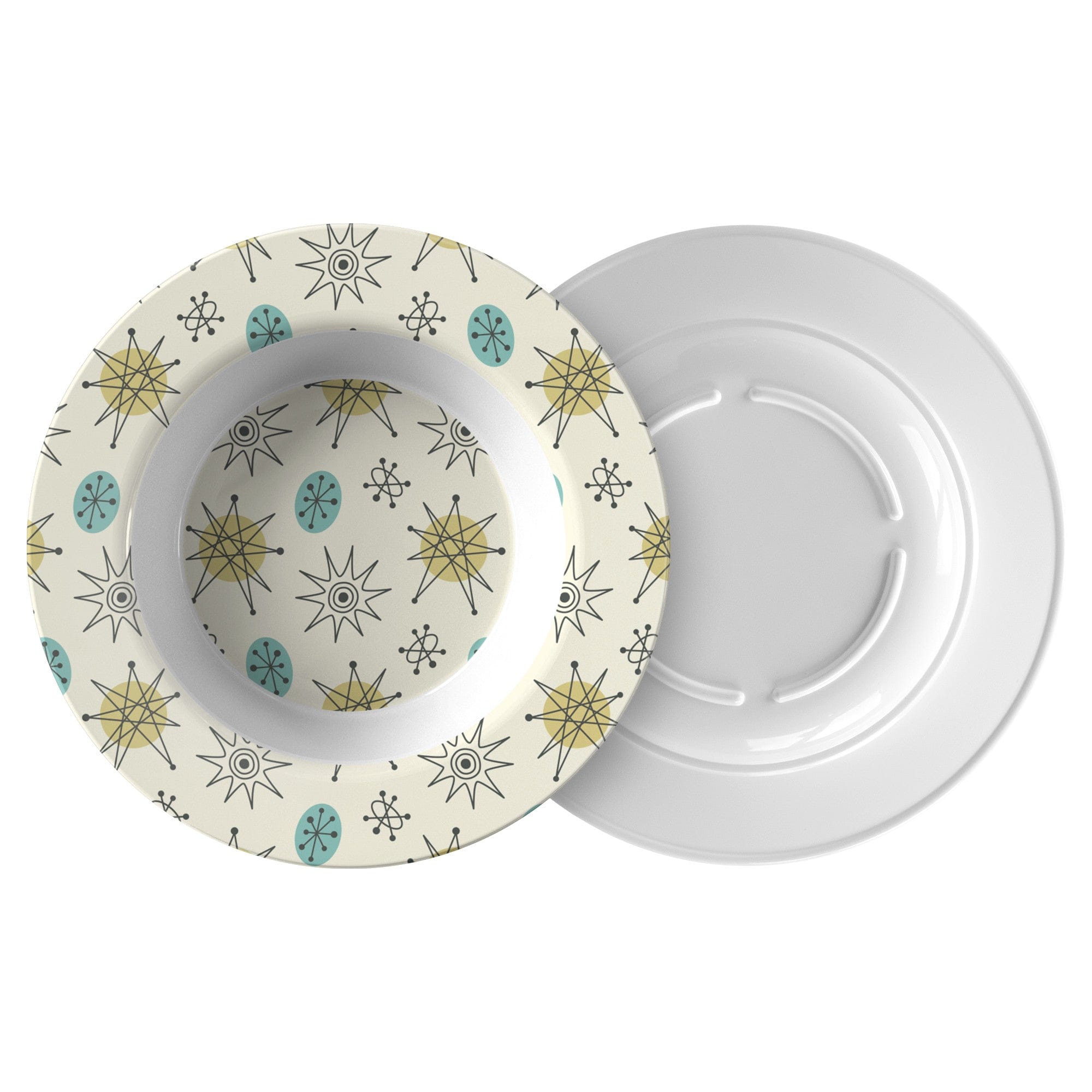 Kate McEnroe New York Classic Franciscan Starburst Bowl, 50s Mid Century Modern Atomic Retro Cream, Aqua Blue, Green DinnerwareBowlsB22 - CLS - FSB - 2