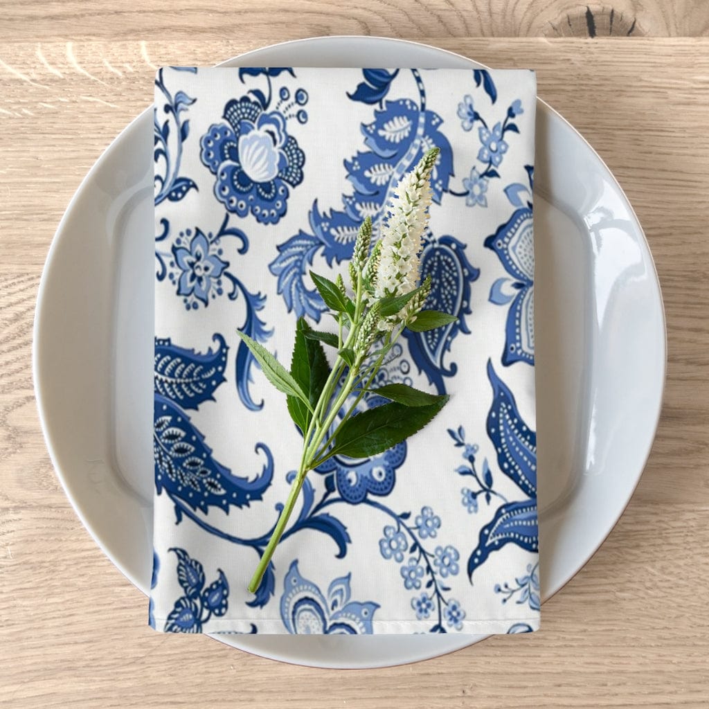 Chinoiserie Napkins Blue and White Ginger Jar Personalized Napkins and Guest Towels | Full Color Napkins | Custom Napkins buying | Wedding Napkins