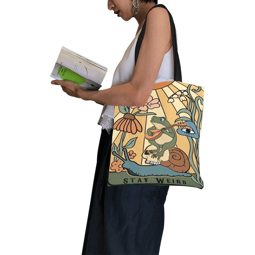 Kate McEnroe New York Cottagecore Guitar Toad Canvas Tote BagTotesD2835290