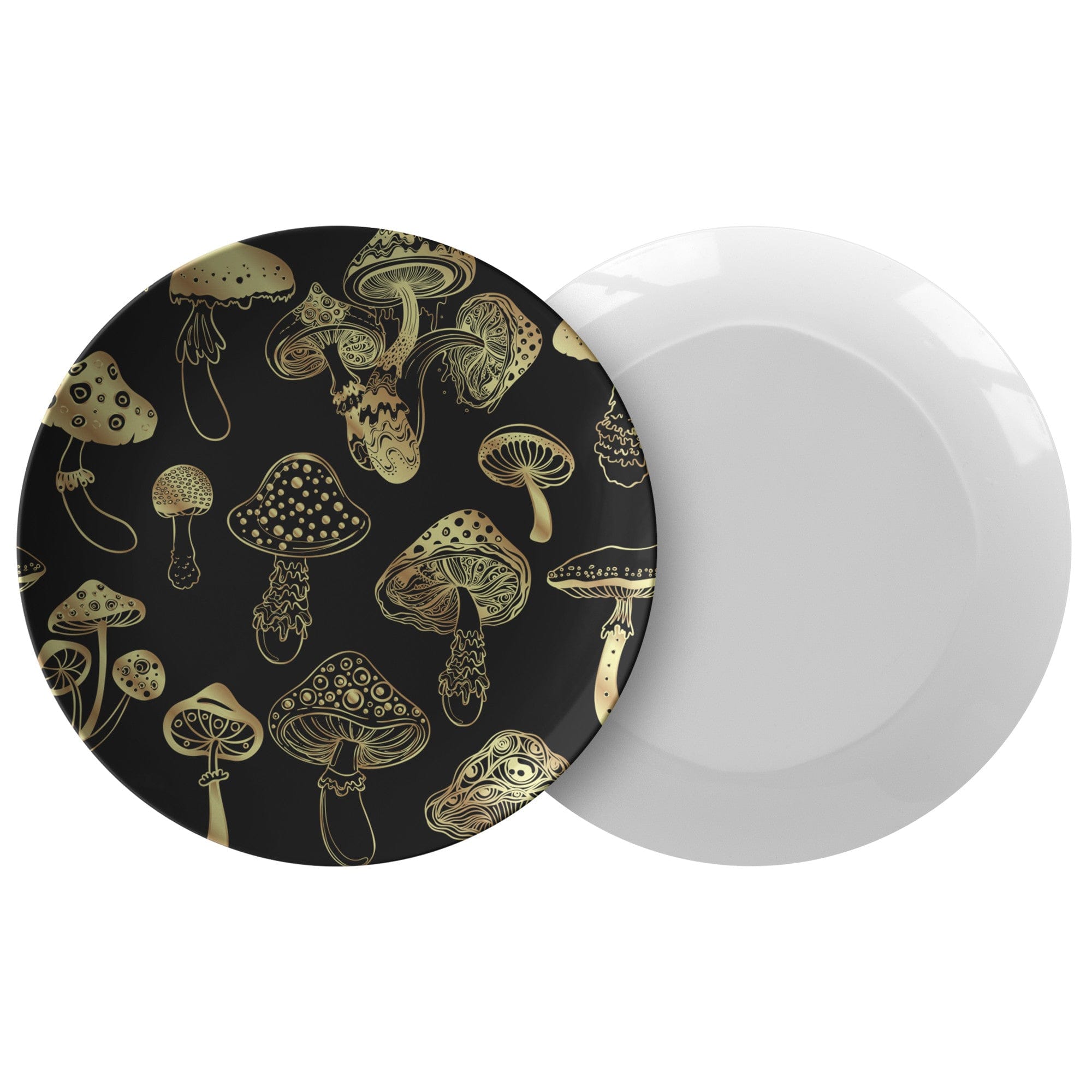 Kate McEnroe New York Cottagecore Magic Mushroom Dinner PlatePlatesP22 - GLD - MSH - 3S