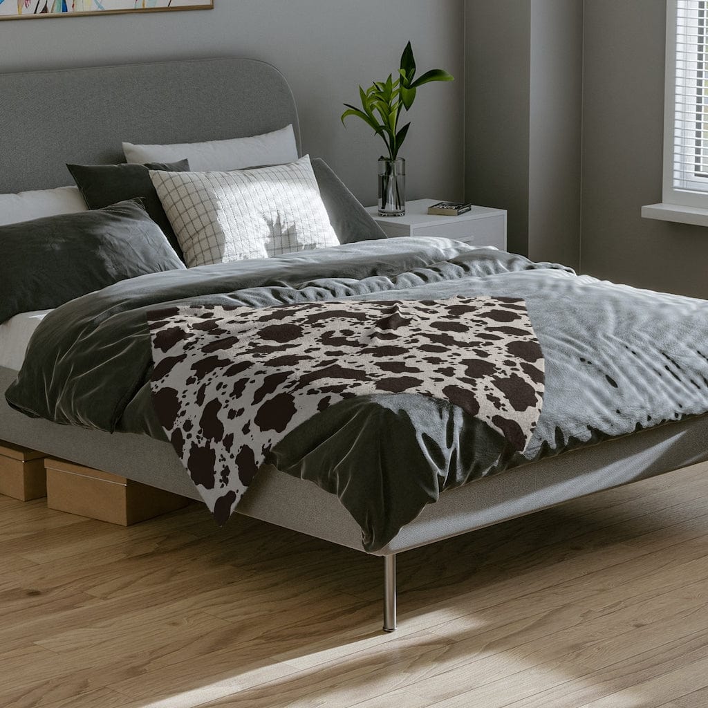 Kate McEnroe New York Cowhide Country Western Velveteen Minky BlanketBlankets29736266628347605380