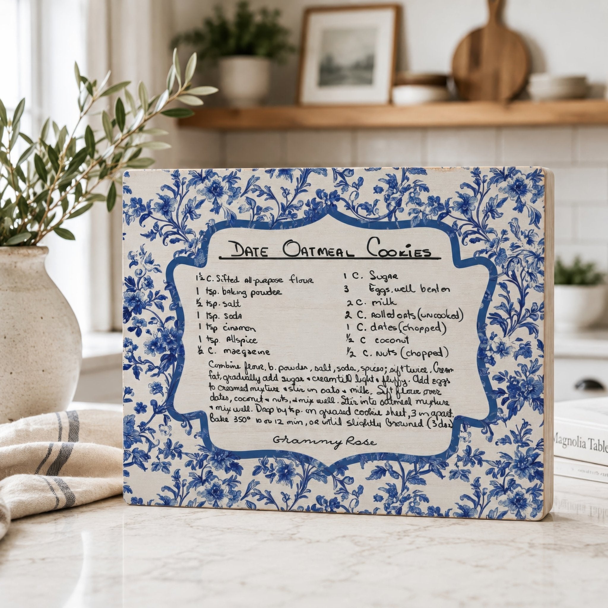 Kate McEnroe New York Custom Handwritten Recipe Wood Sign, Personalized Family Heirloom Keepsake Wall DecorWood Box Wall ArtCRH-WBWA-6X8