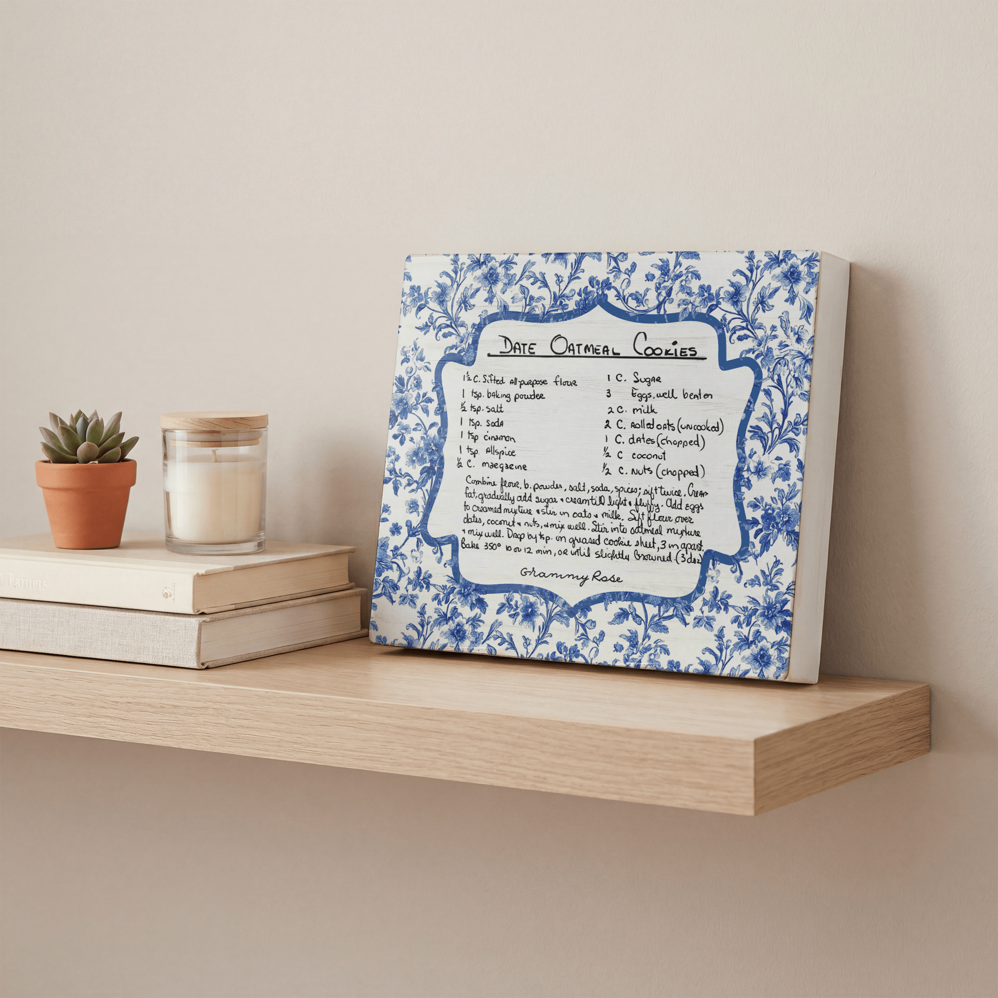 Kate McEnroe New York Custom Handwritten Recipe Wood Sign, Personalized Family Heirloom Keepsake Wall DecorWood Box Wall ArtCRH-WBWA-6X8