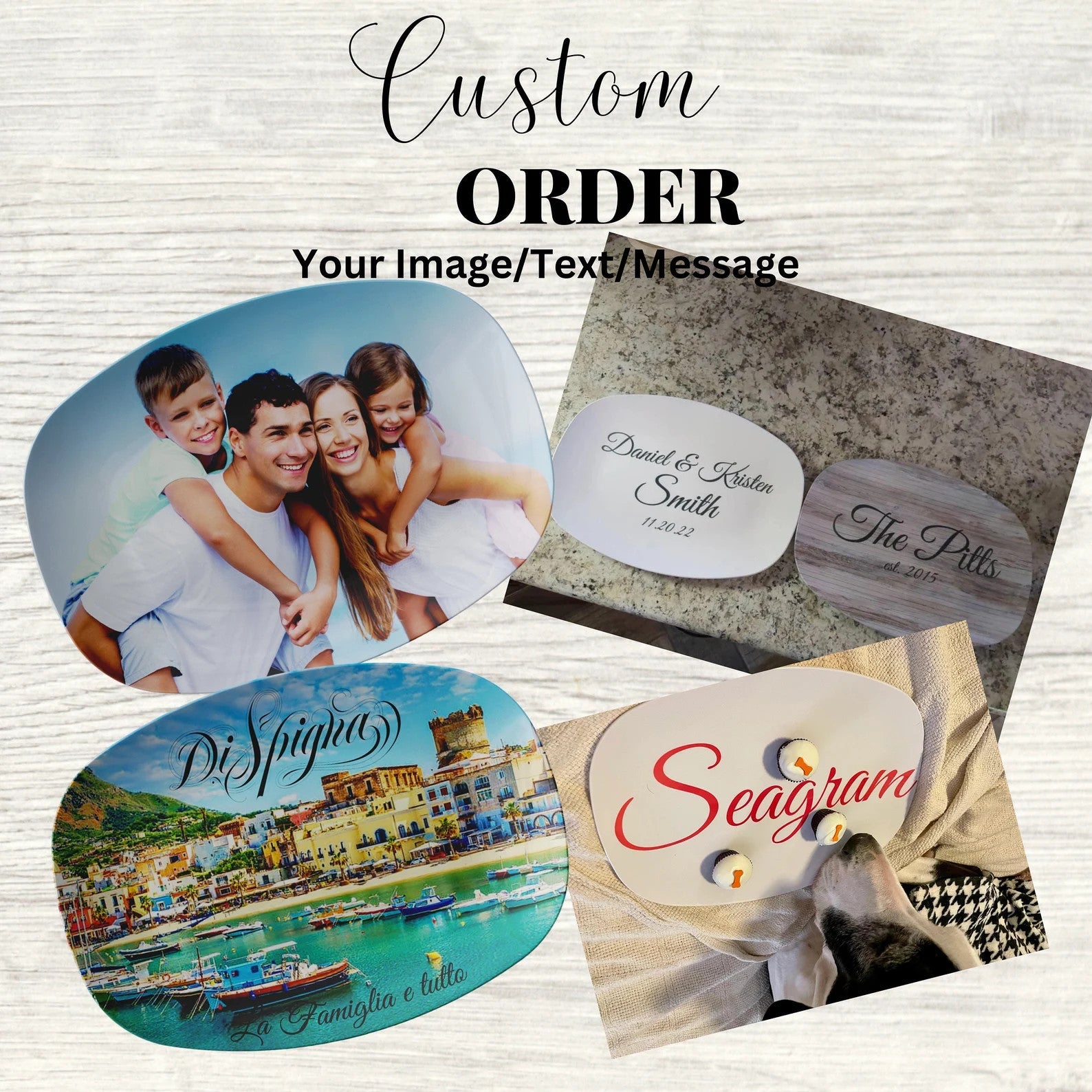 Kate McEnroe New York Custom & Personalized Platter, Personalize with Your Text, Photo, Logo or Art.Serving Platters9727