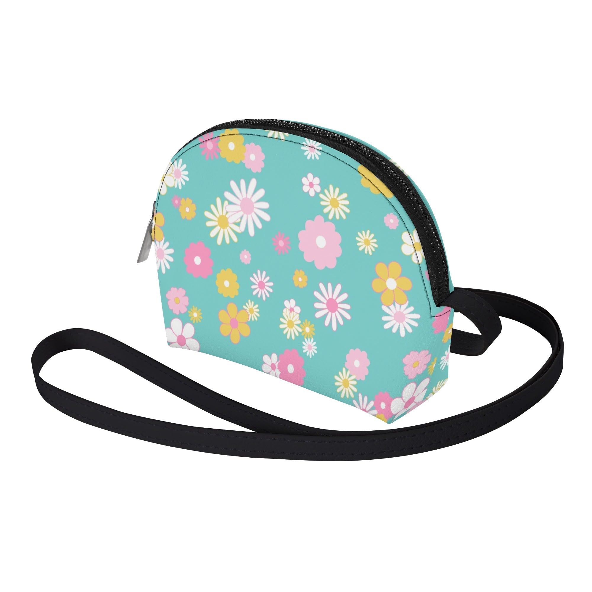 Kate McEnroe New York Daisy Flower Power Mini Purse, Retro Mod 60s Floral Kids Crossbody Bag, Teal Pink Yellow Mid Century HandbagHandbagsW0Z3EM3W - 1
