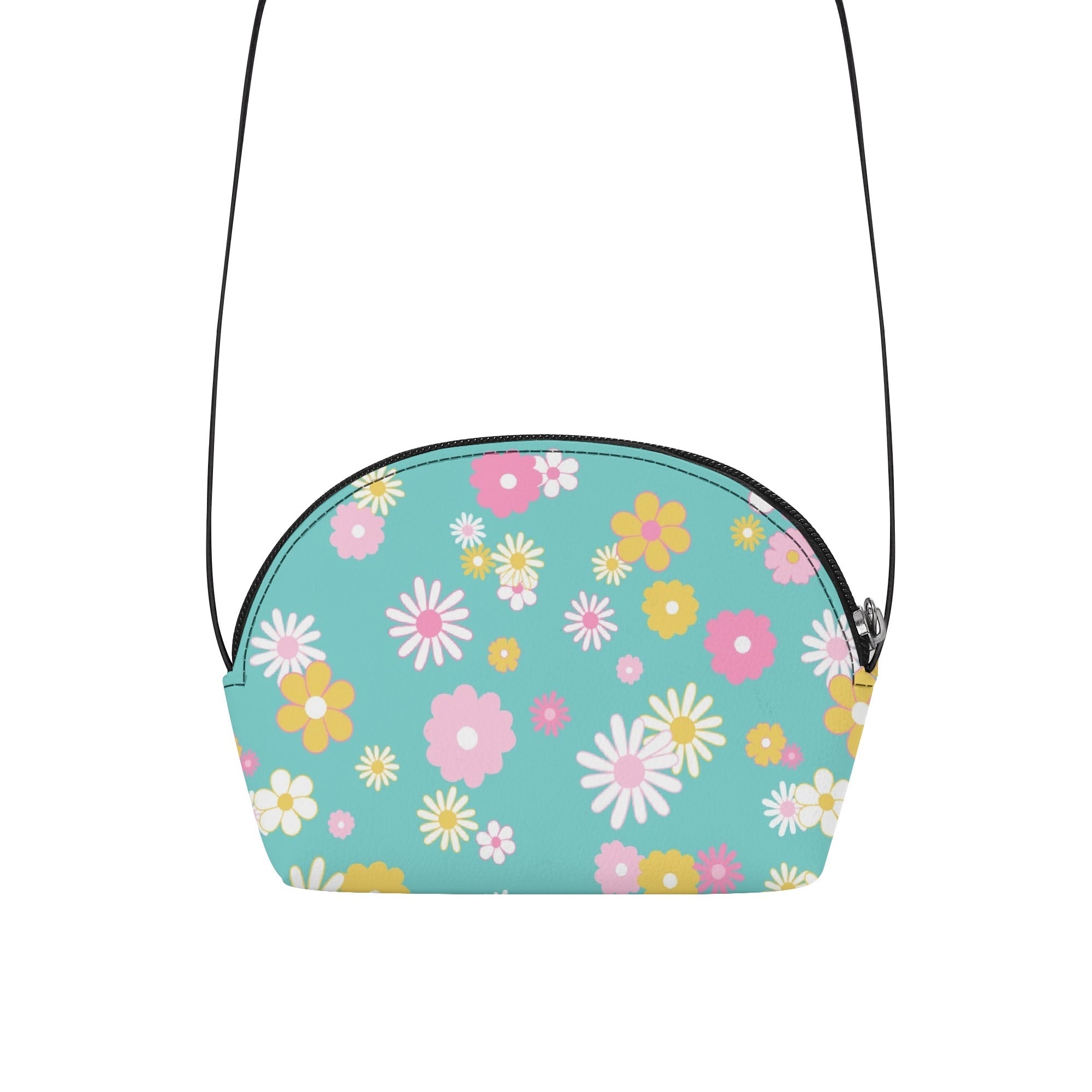 Kate McEnroe New York Daisy Flower Power Mini Purse, Retro Mod 60s Floral Kids Crossbody Bag, Teal Pink Yellow Mid Century HandbagHandbagsW0Z3EM3W - 1