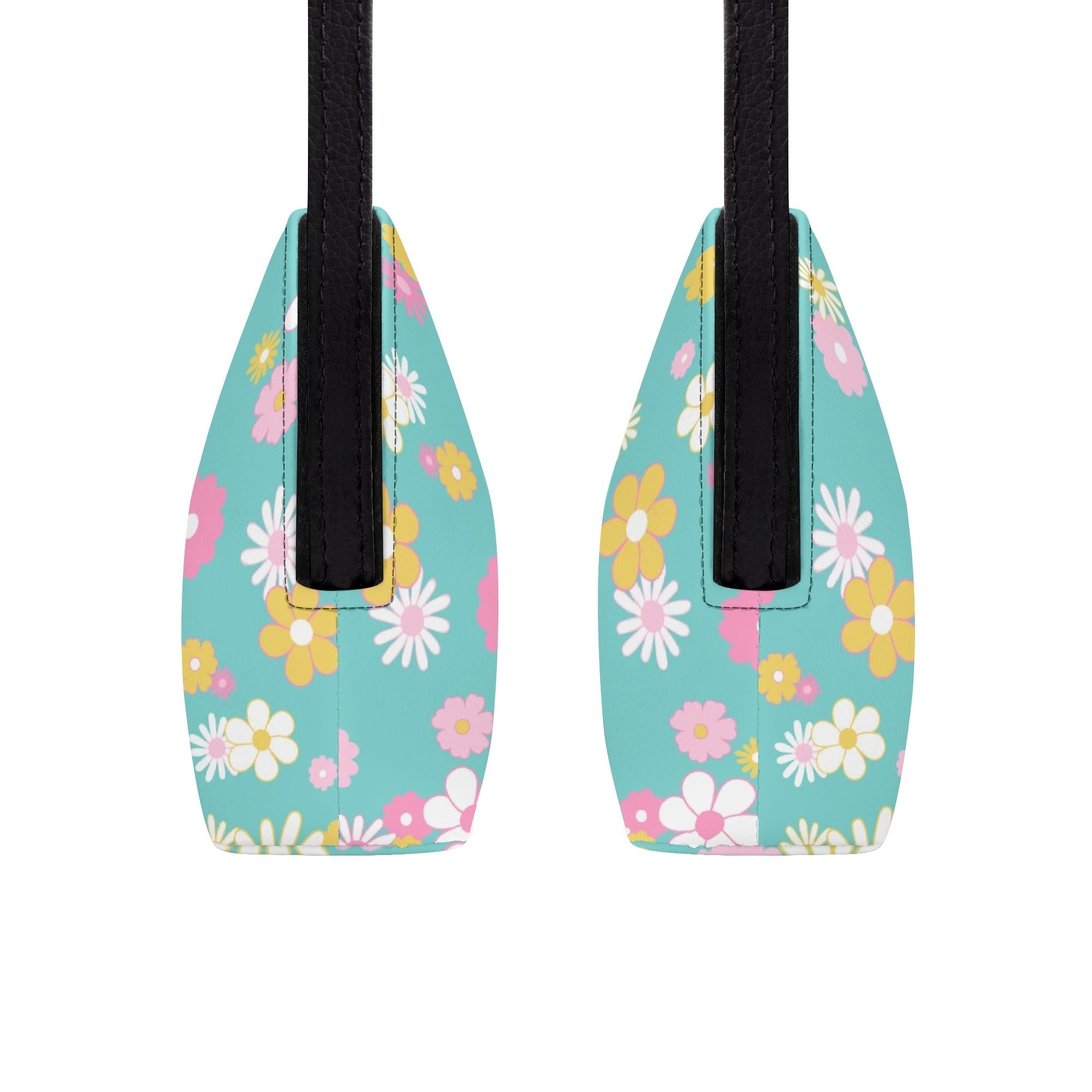 Kate McEnroe New York Daisy Flower Power Mini Purse, Retro Mod 60s Floral Kids Crossbody Bag, Teal Pink Yellow Mid Century HandbagHandbagsW0Z3EM3W - 1