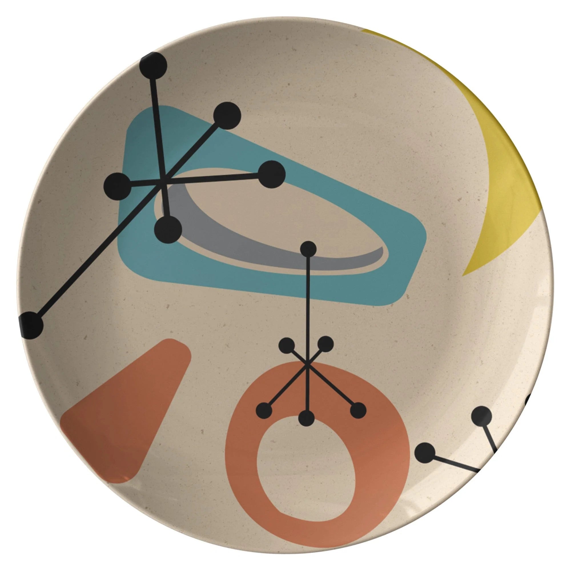 Kate McEnroe New York Dinner Plate in Mid Century Modern Retro PrintPlatesP20 - MID - CRE - 4S