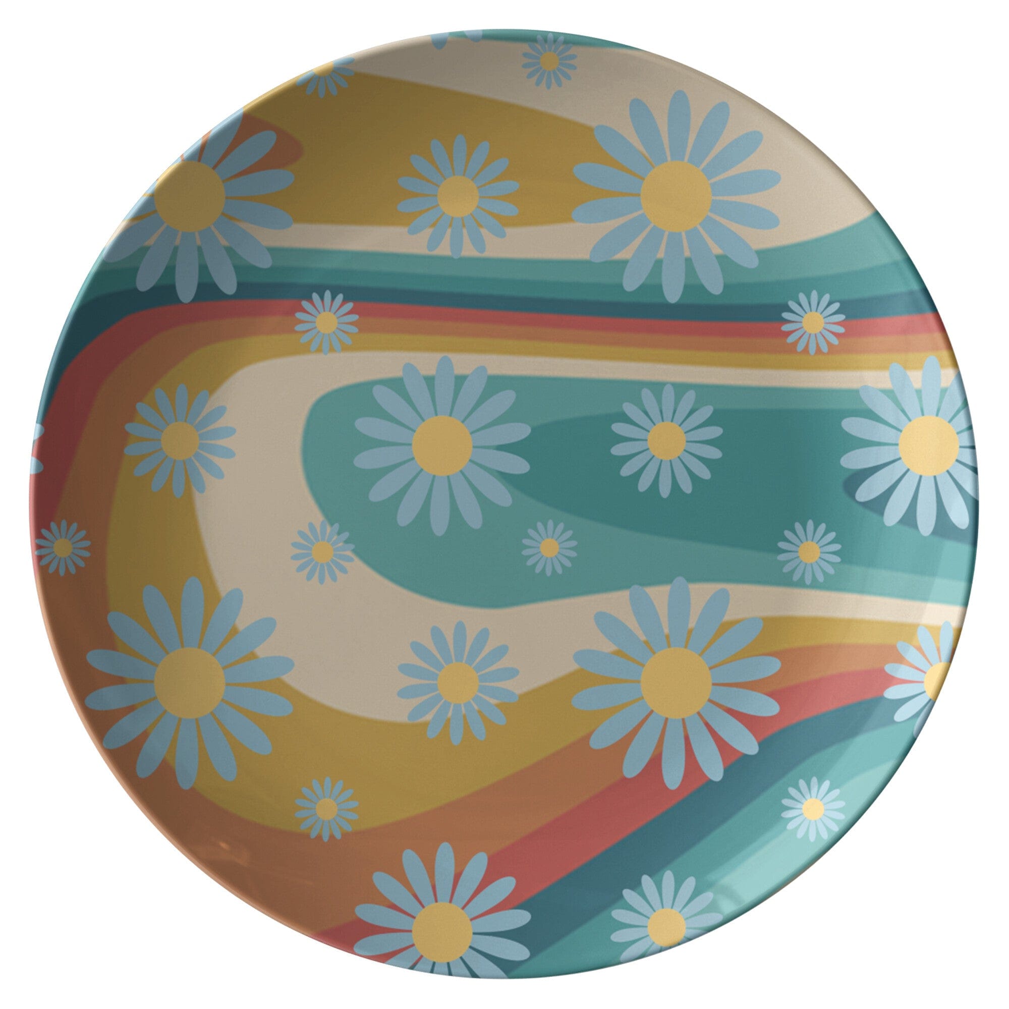 Kate McEnroe New York Dinner Plate in Mid Century Modern Retro Rainbow DaisyPlates9820SINGLE