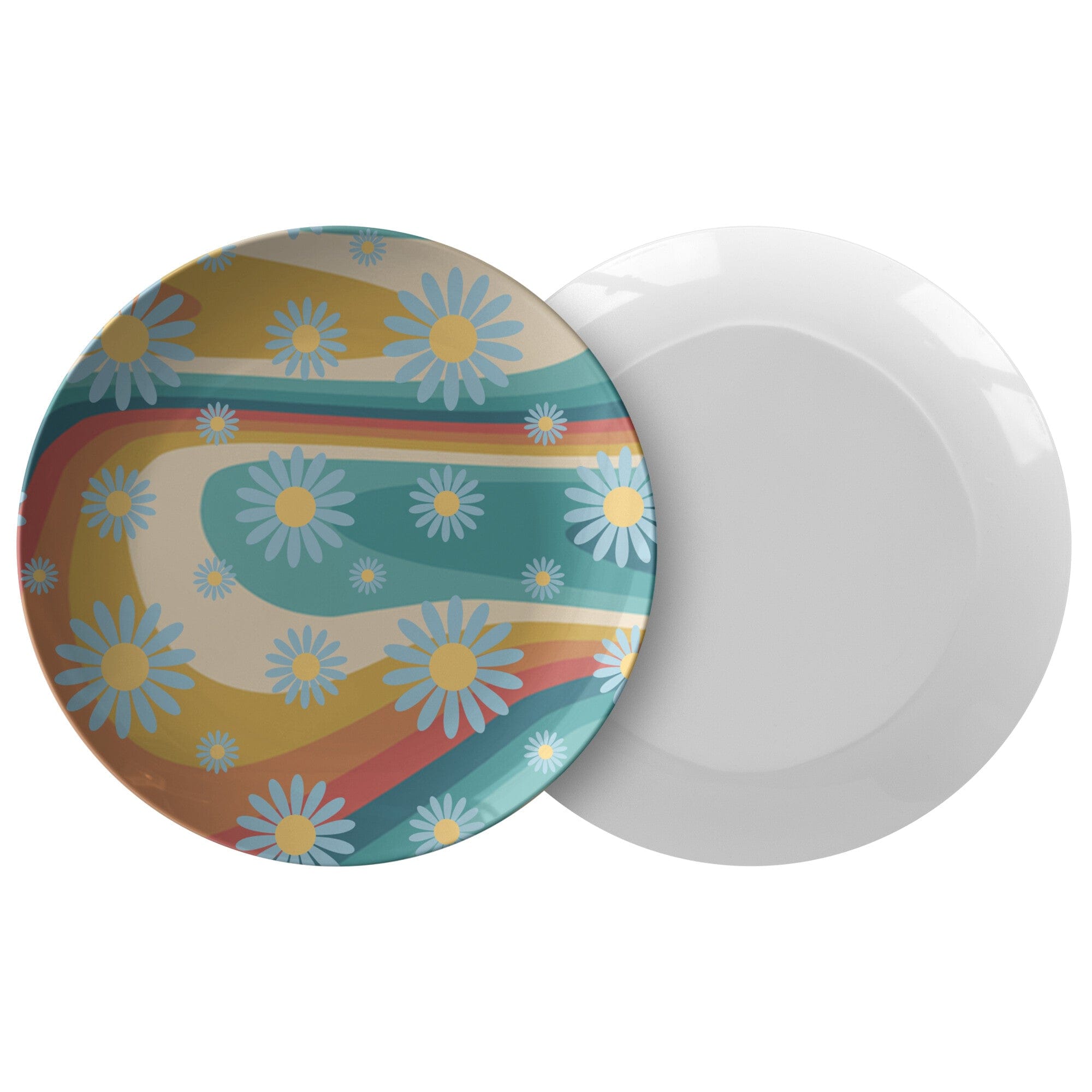 Kate McEnroe New York Dinner Plate in Mid Century Modern Retro Rainbow DaisyPlates9820SINGLE