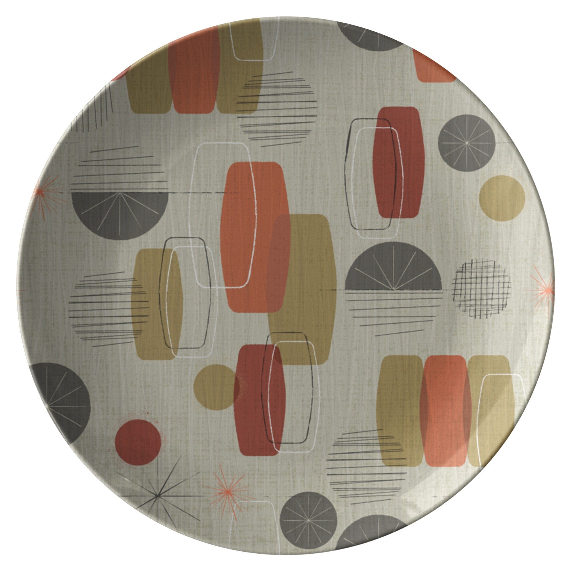 Kate McEnroe New York Dinner Plate in Mid Century Modern Retro Vintage Abstract PrintPlates9820SINGLE