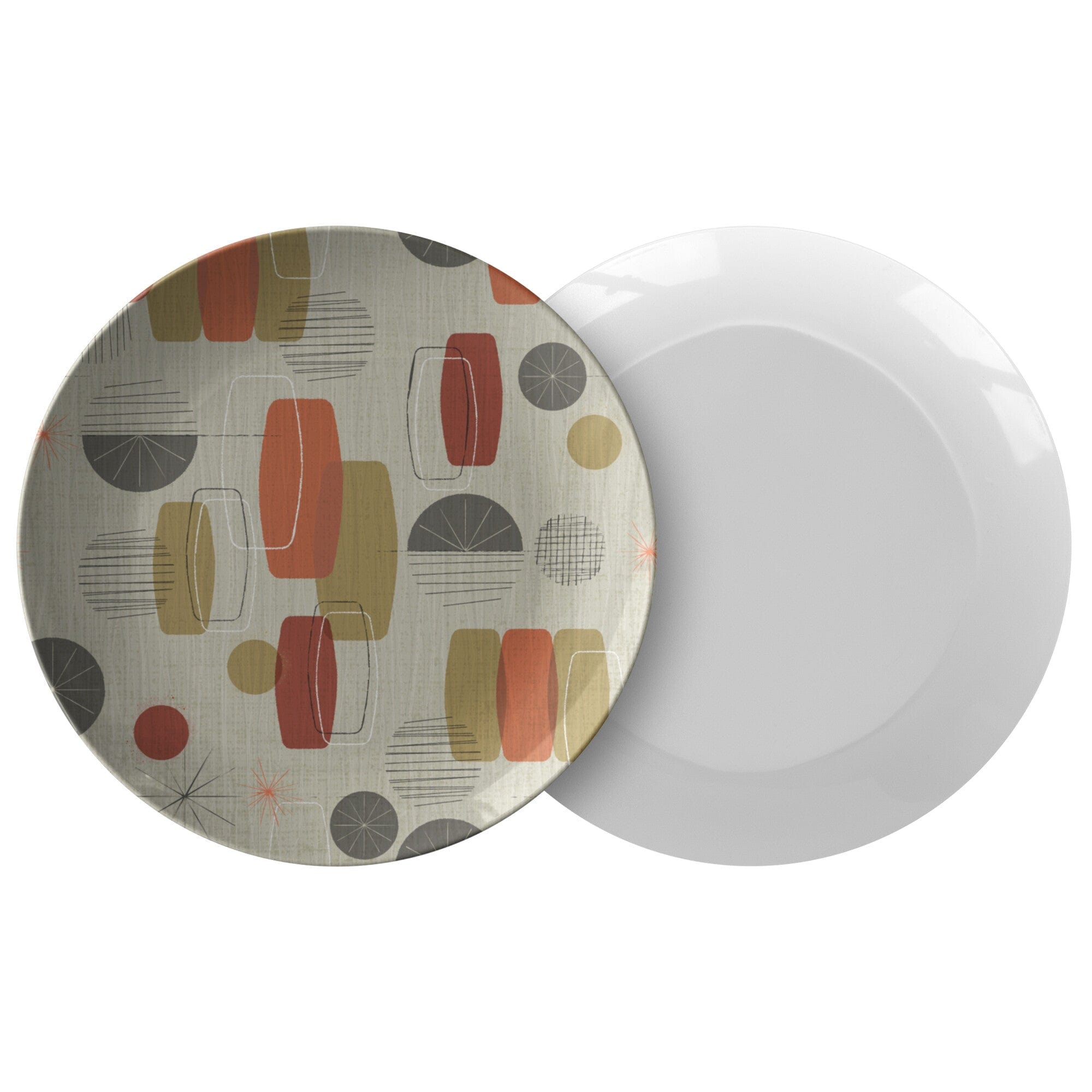 Kate McEnroe New York Dinner Plate in Mid Century Modern Retro Vintage Abstract PrintPlates9820SINGLE