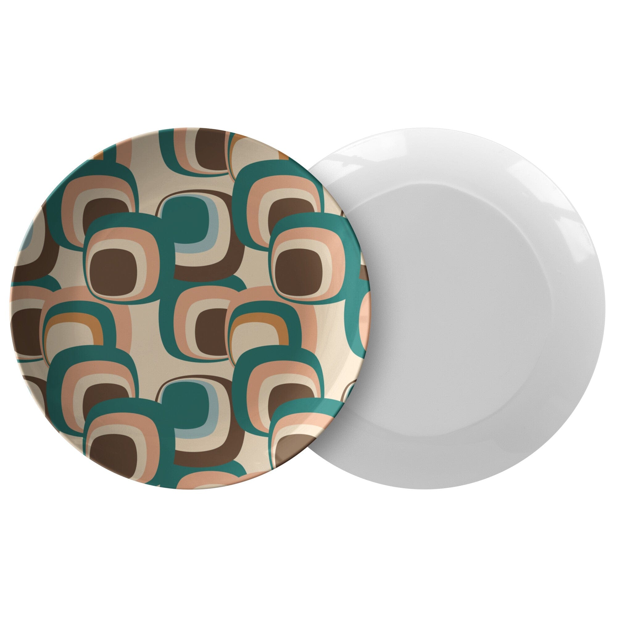 Kate McEnroe New York Dinner Plate in Retro Vintage 60s, 70s Mid Mod Geometric SquaresPlates9820SINGLE