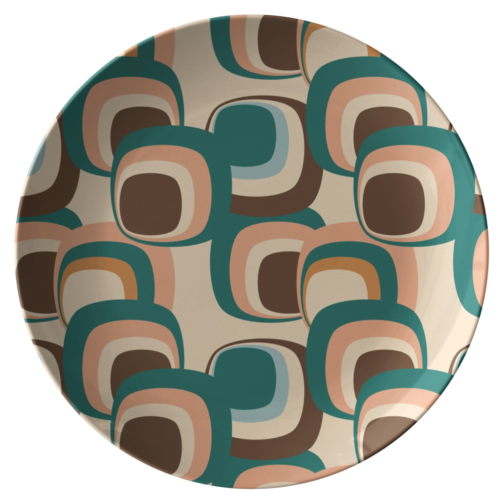 Kate McEnroe New York Dinner Plate in Retro Vintage 60s, 70s Mid Mod Geometric SquaresPlates9820SINGLE