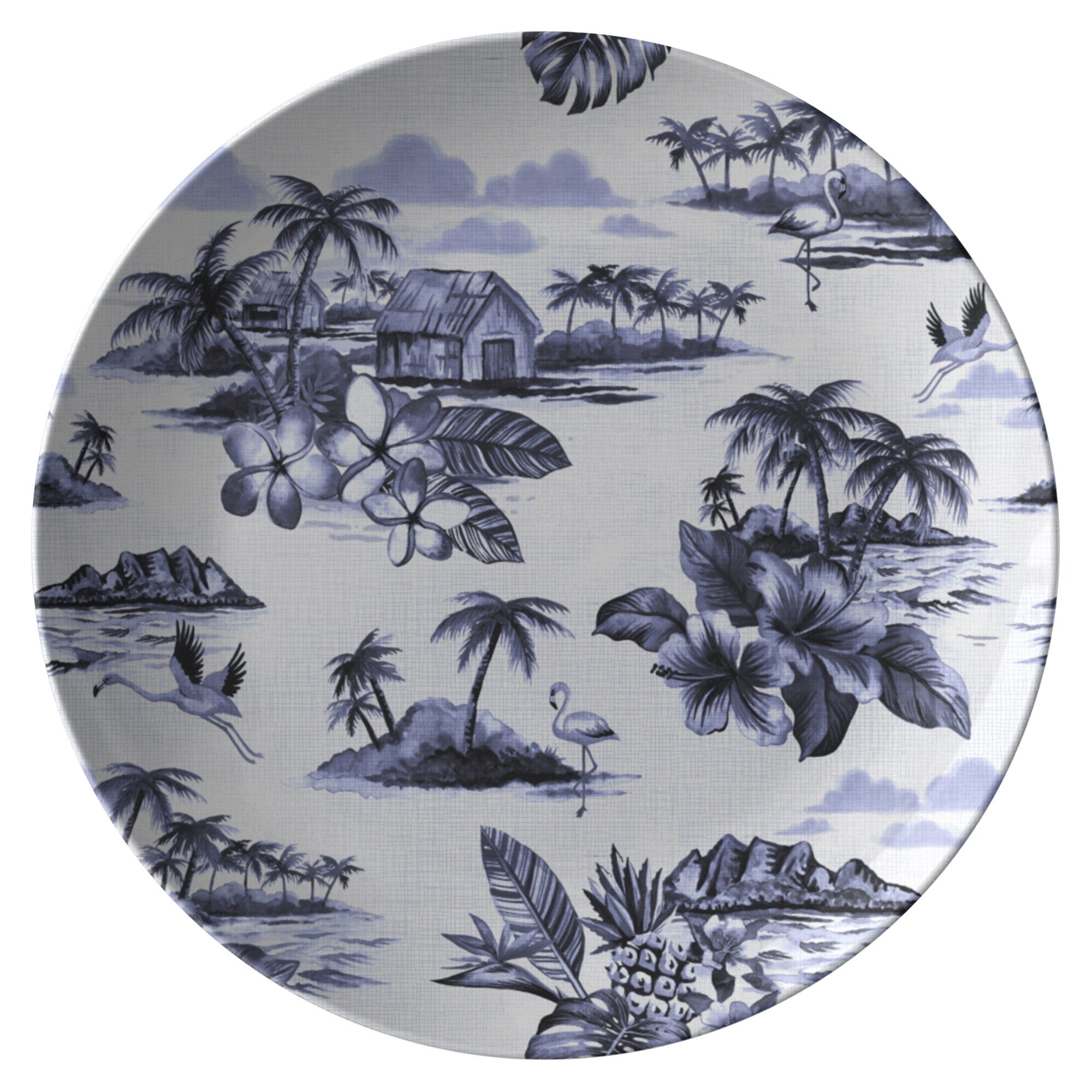 Kate McEnroe New York Dinner Plate in Vintage Hawaiian Tropical Island ScenesPlates9820SINGLE