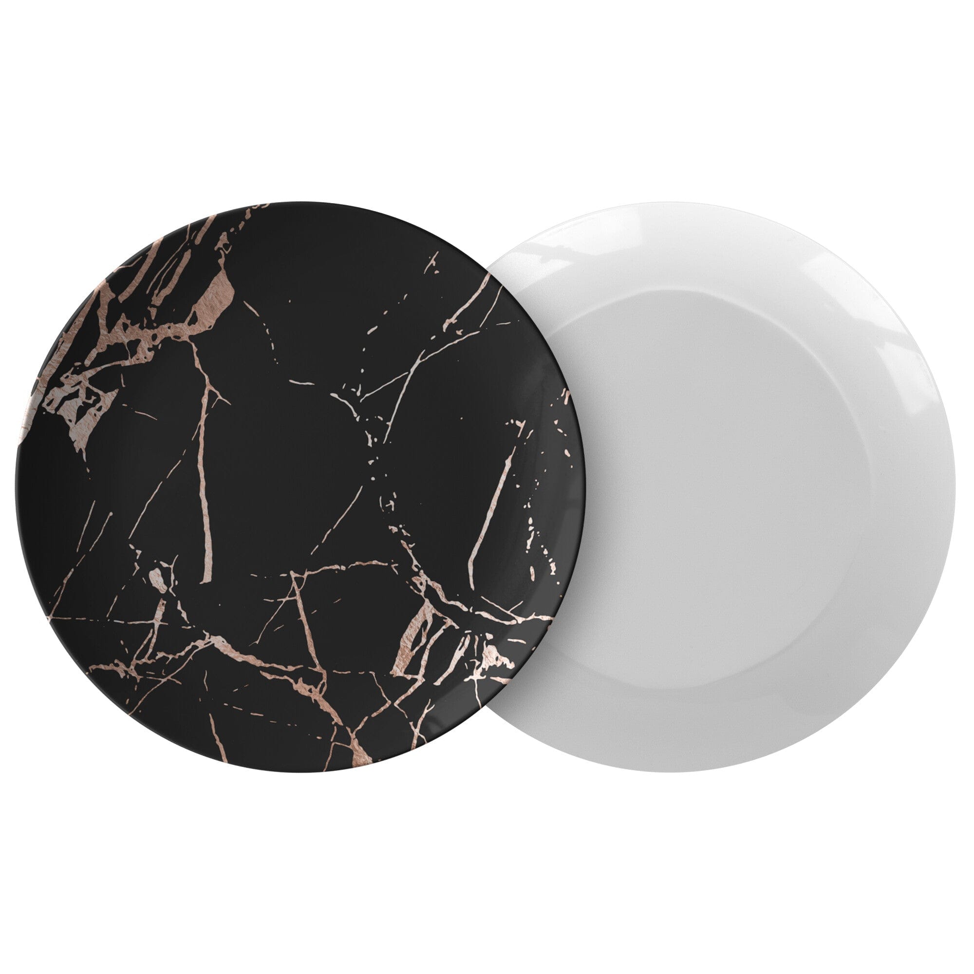 Kate McEnroe New York Dinner Plates in Luxurious Black & Gold Marble VeinsPlates9820SINGLE