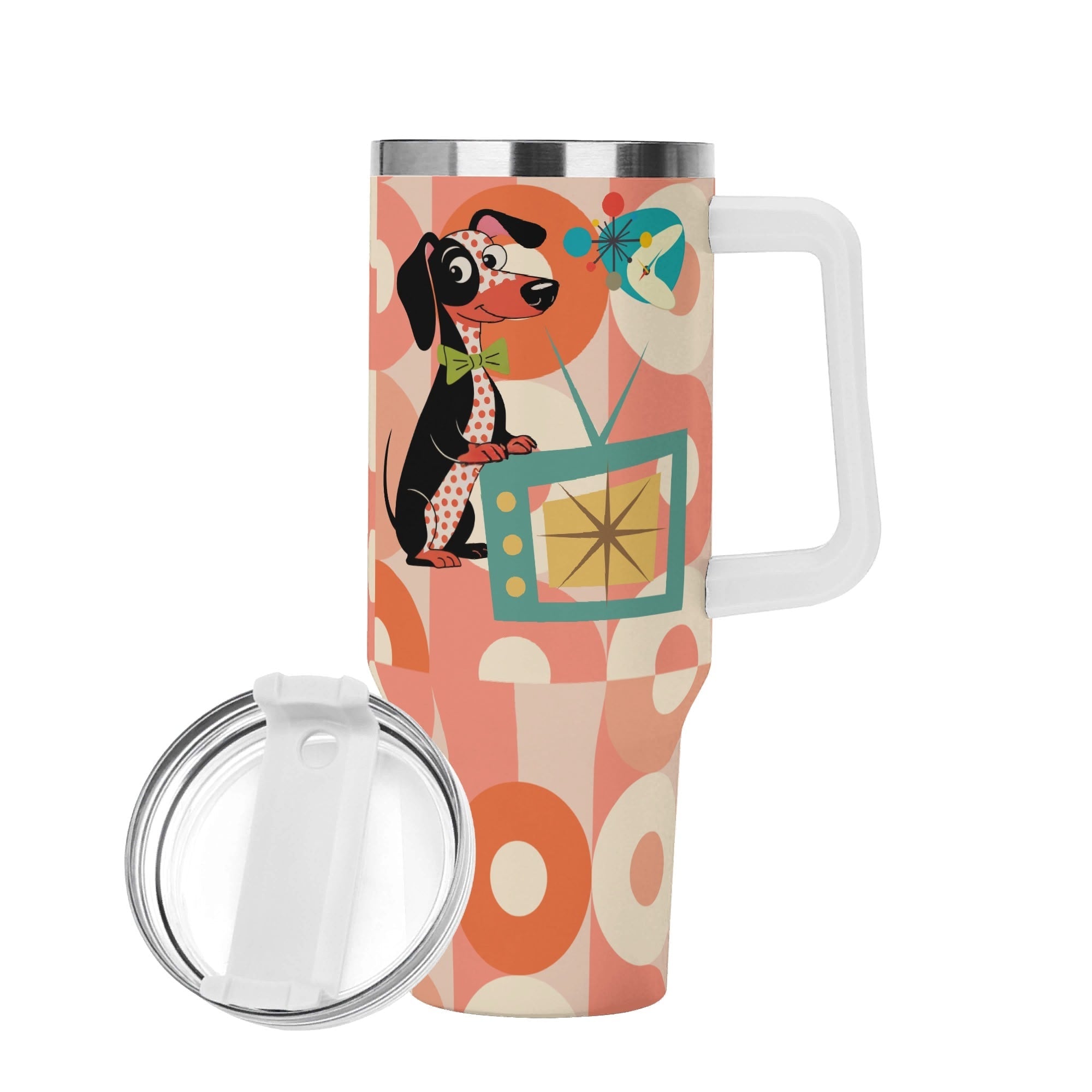 Kate McEnroe New York Doxie Dog Retro Kitschy Mid Century Modern 40oz TumblerTumblersNVOZ3Q2Y-1