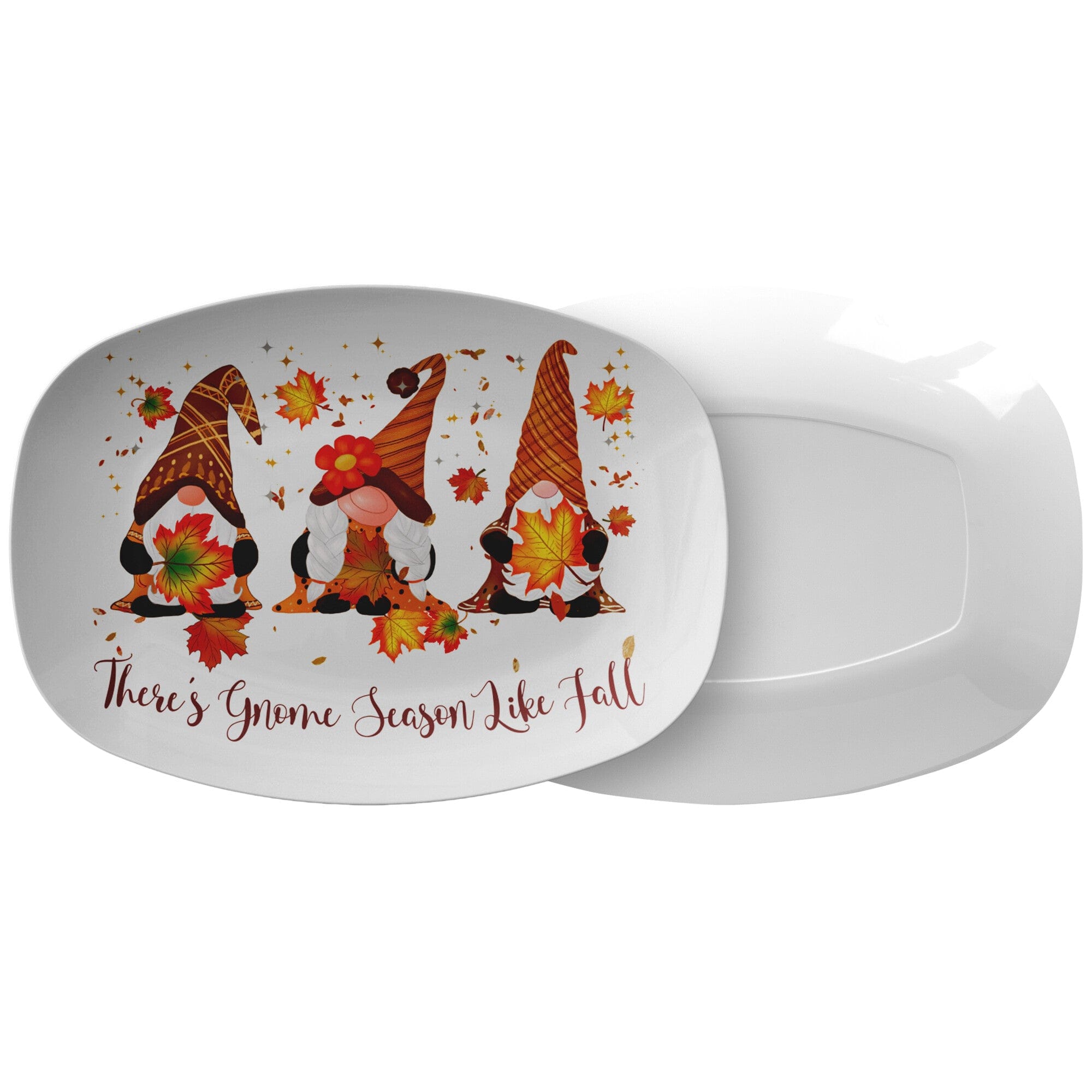 Kate McEnroe New York Fall Gnome Serving Platters with Phrase There&