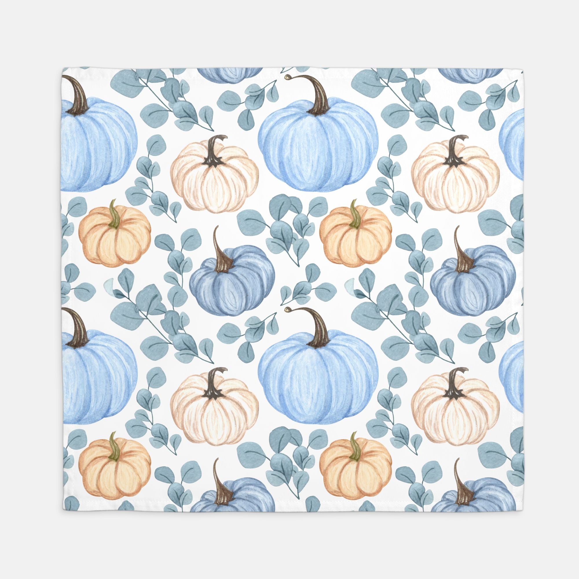 Kate McEnroe New York Fall Napkins, Blue Pumpkin Floral Set of 4 Napkins, Autumn Farmhouse Table Decor, Fall Decor, Thanksgiving Tabletop Decor, Housewarming GiftNapkinsPMK08.1251290