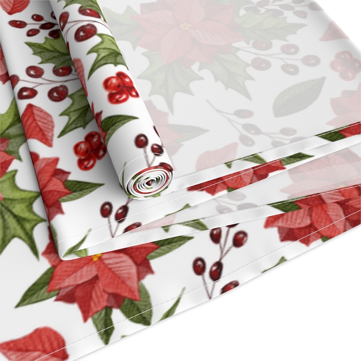 Kate McEnroe New York Farmhouse Poinsettia Christmas Floral Table RunnerTable Runners49272438048298413999