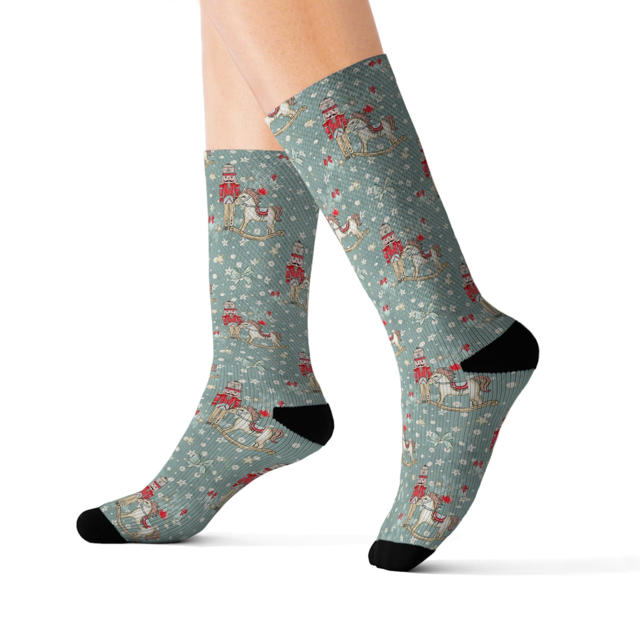 Kate McEnroe New York Festive Nutcracker Christmas Socks: Cozy Crew Length with Fleece Lining - Perfect for Men and Women, Holiday Gifts, Stocking StuffersSocks80313761396996542562