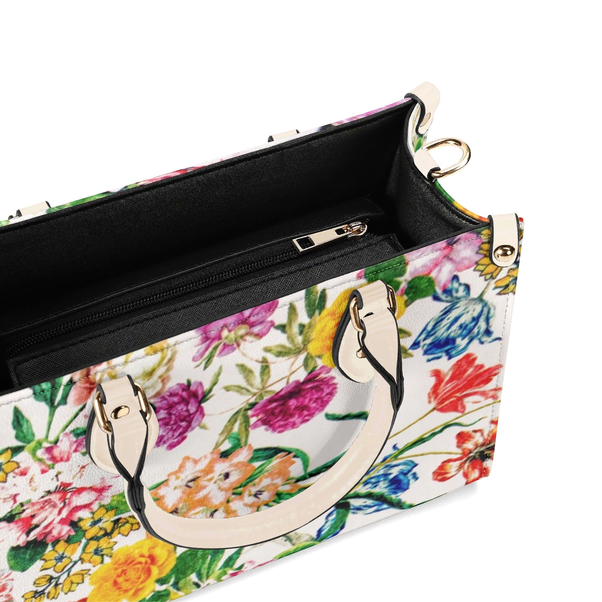Kate McEnroe New York Floral Top Handle Handbag, Vintage Style Botanical SatchelHandbagsWJ25X9EW-1
