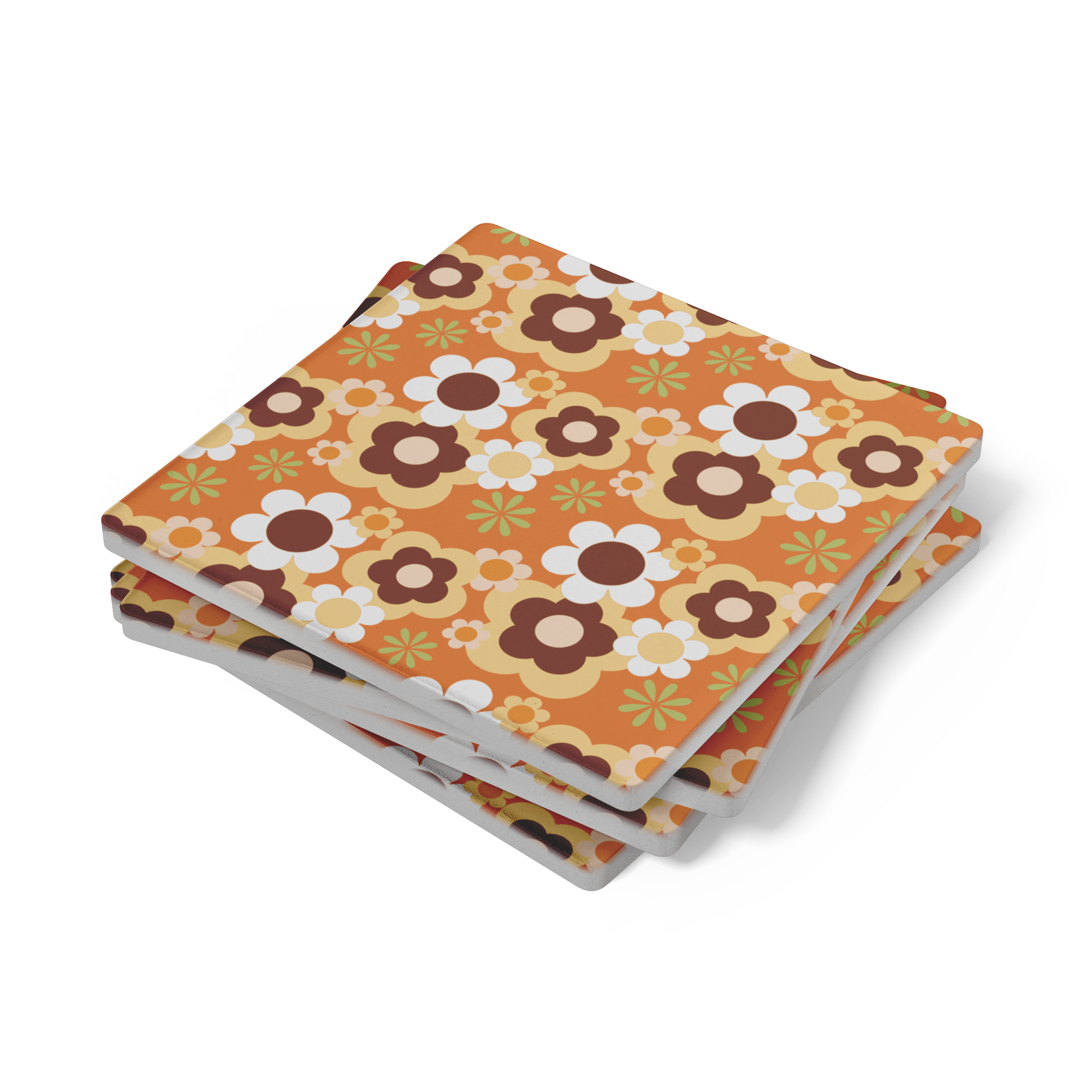 Kate McEnroe New York Flower Power Retro 70s Groovy Daisy Floral Drink Coaster SetCoasters7021