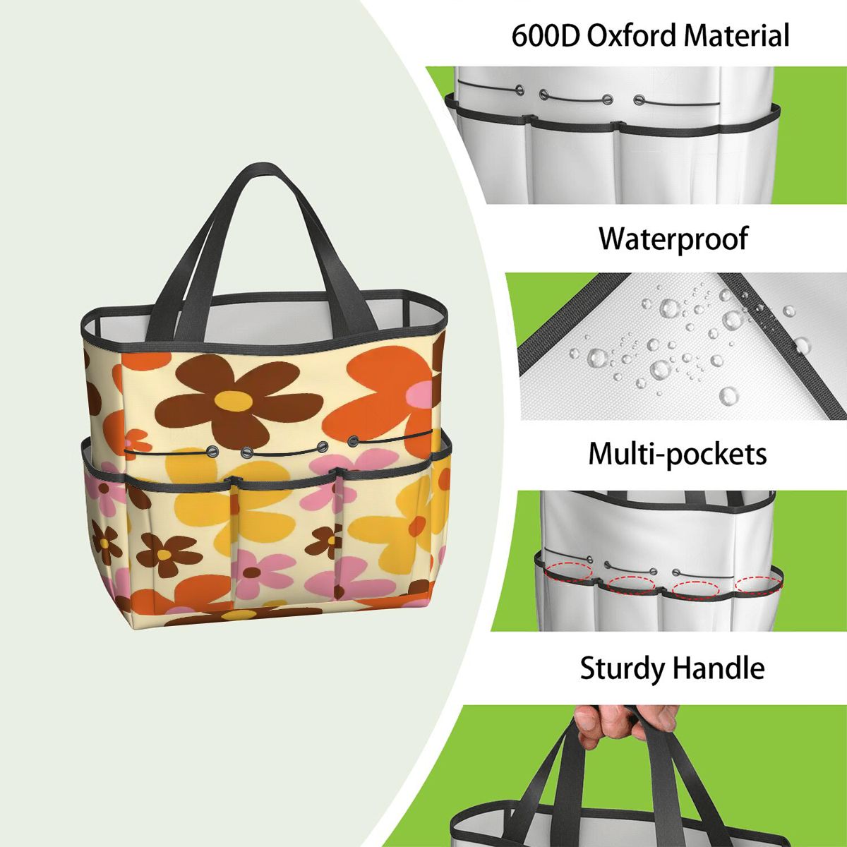 Kate McEnroe New York Flower Power Retro 70s Groovy Daisy Garden Tool Bag OrganizerGarden Tool Bagk7UWObHkGV