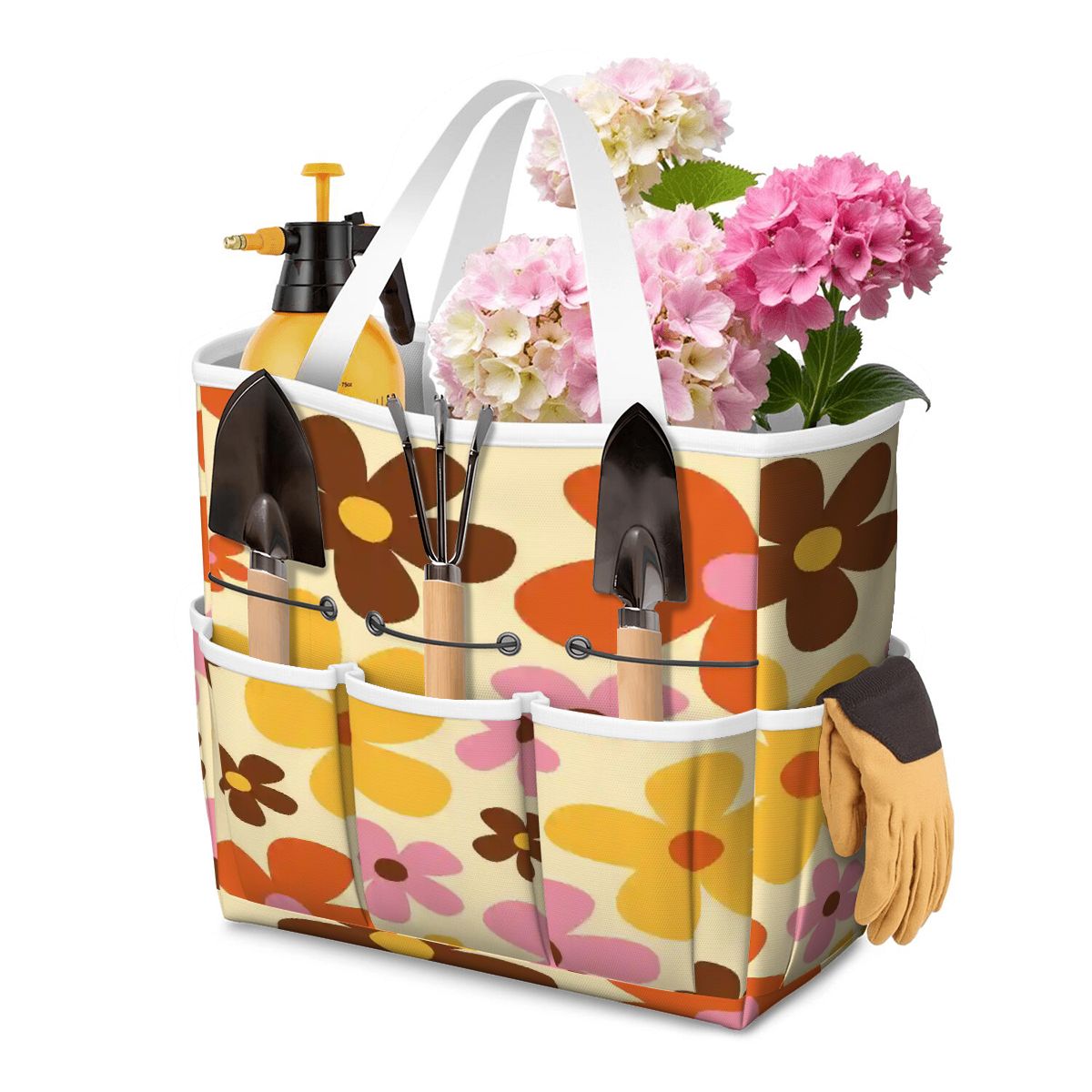 Kate McEnroe New York Flower Power Retro 70s Groovy Daisy Garden Tool Bag OrganizerGarden Tool BagMQV7iWM2t5