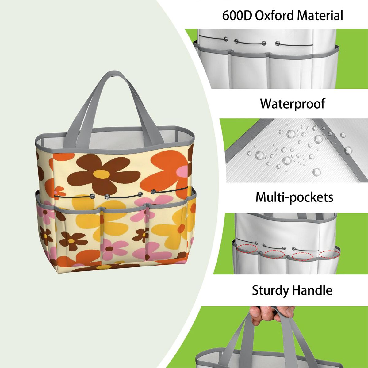 Kate McEnroe New York Flower Power Retro 70s Groovy Daisy Garden Tool Bag OrganizerGarden Tool BagtWgDUG8Q9q