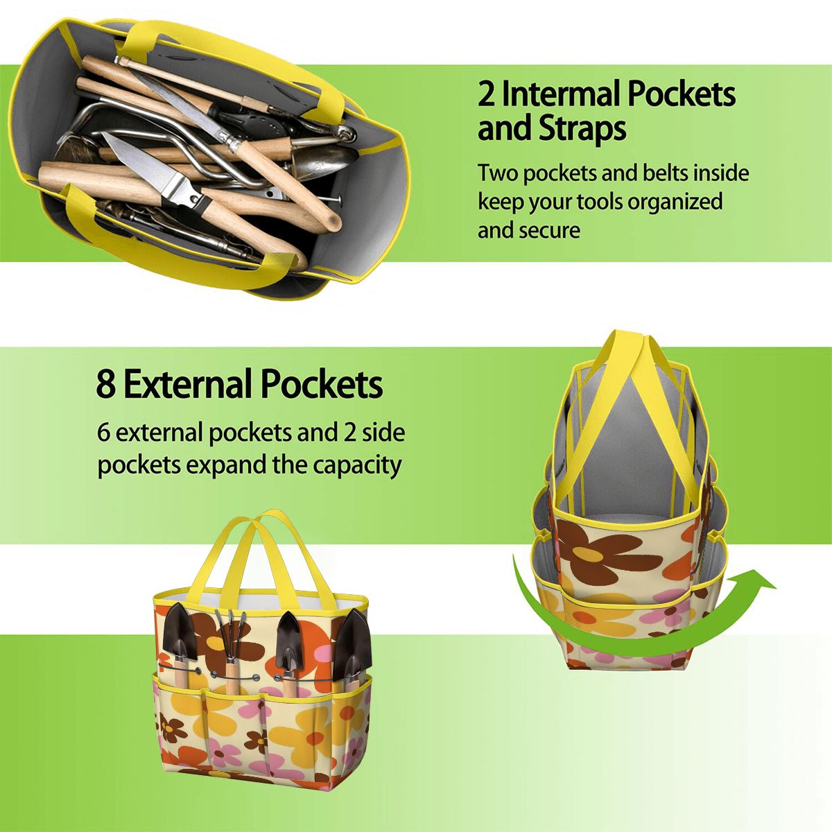 Kate McEnroe New York Flower Power Retro 70s Groovy Daisy Garden Tool Bag OrganizerGarden Tool BagtWgDUG8Q9q