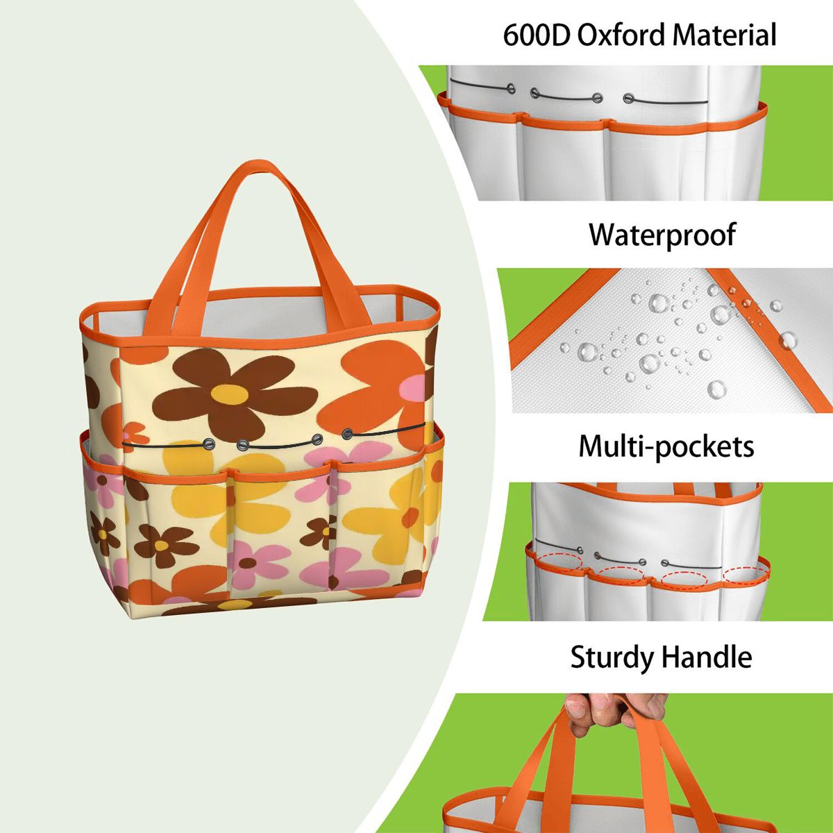 Kate McEnroe New York Flower Power Retro 70s Groovy Daisy Garden Tool Bag OrganizerGarden Tool BagtWgDUG8Q9q