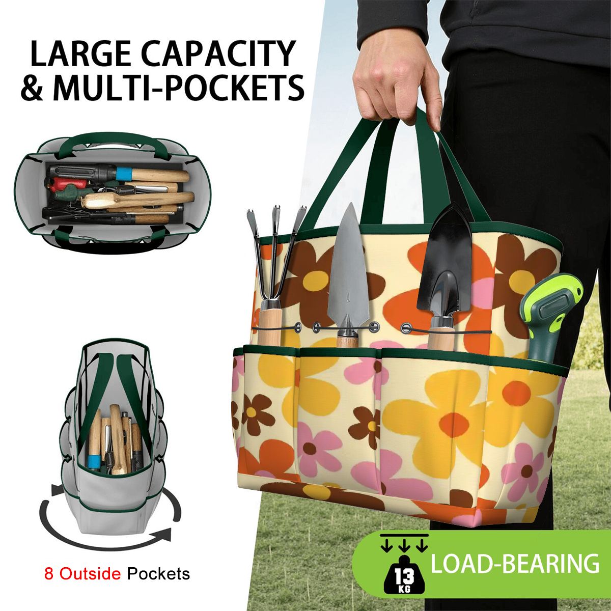 Kate McEnroe New York Flower Power Retro 70s Groovy Daisy Garden Tool Bag OrganizerGarden Tool BagtWgDUG8Q9q