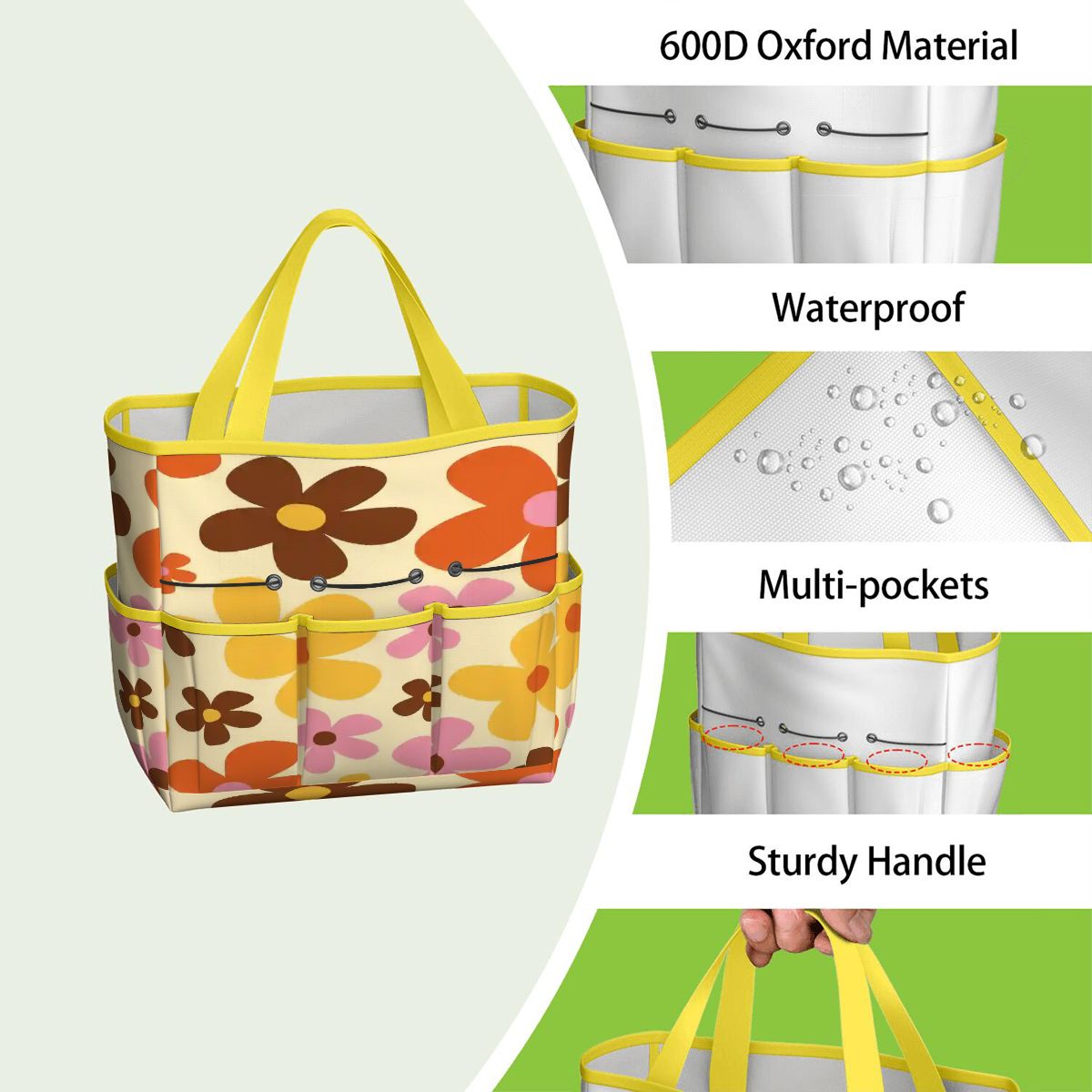Kate McEnroe New York Flower Power Retro 70s Groovy Daisy Garden Tool Bag OrganizerGarden Tool BagtWgDUG8Q9q
