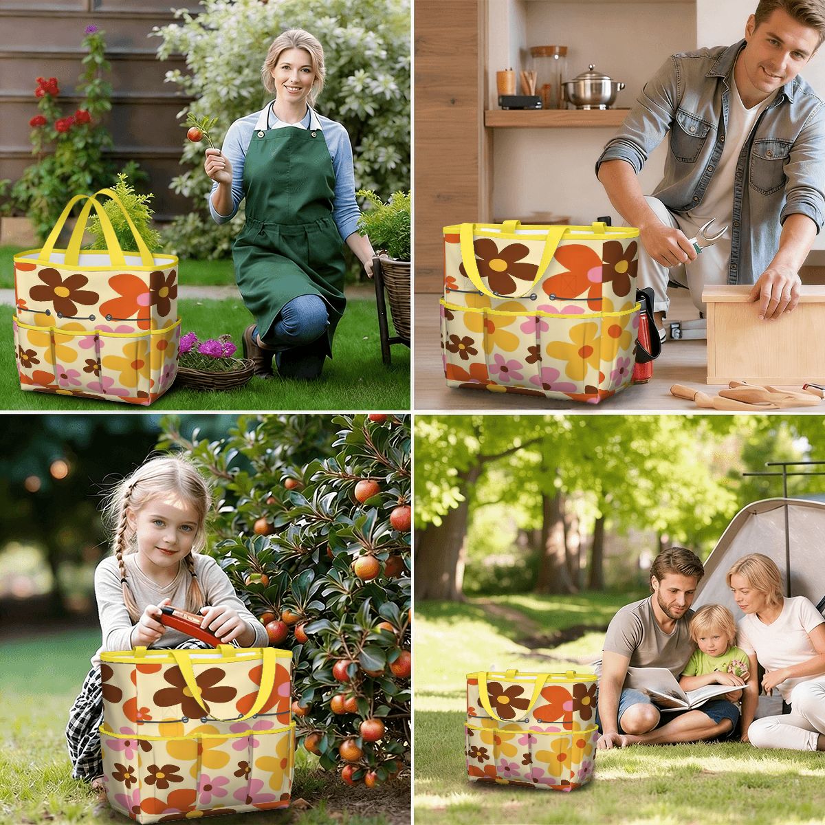 Kate McEnroe New York Flower Power Retro 70s Groovy Daisy Garden Tool Bag OrganizerGarden Tool BagtWgDUG8Q9q