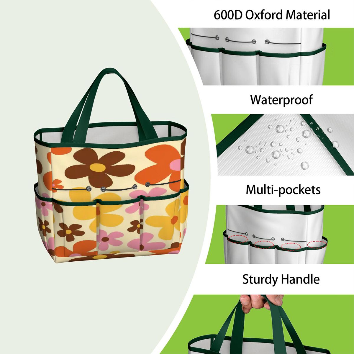 Kate McEnroe New York Flower Power Retro 70s Groovy Daisy Garden Tool Bag OrganizerGarden Tool BagtWgDUG8Q9q