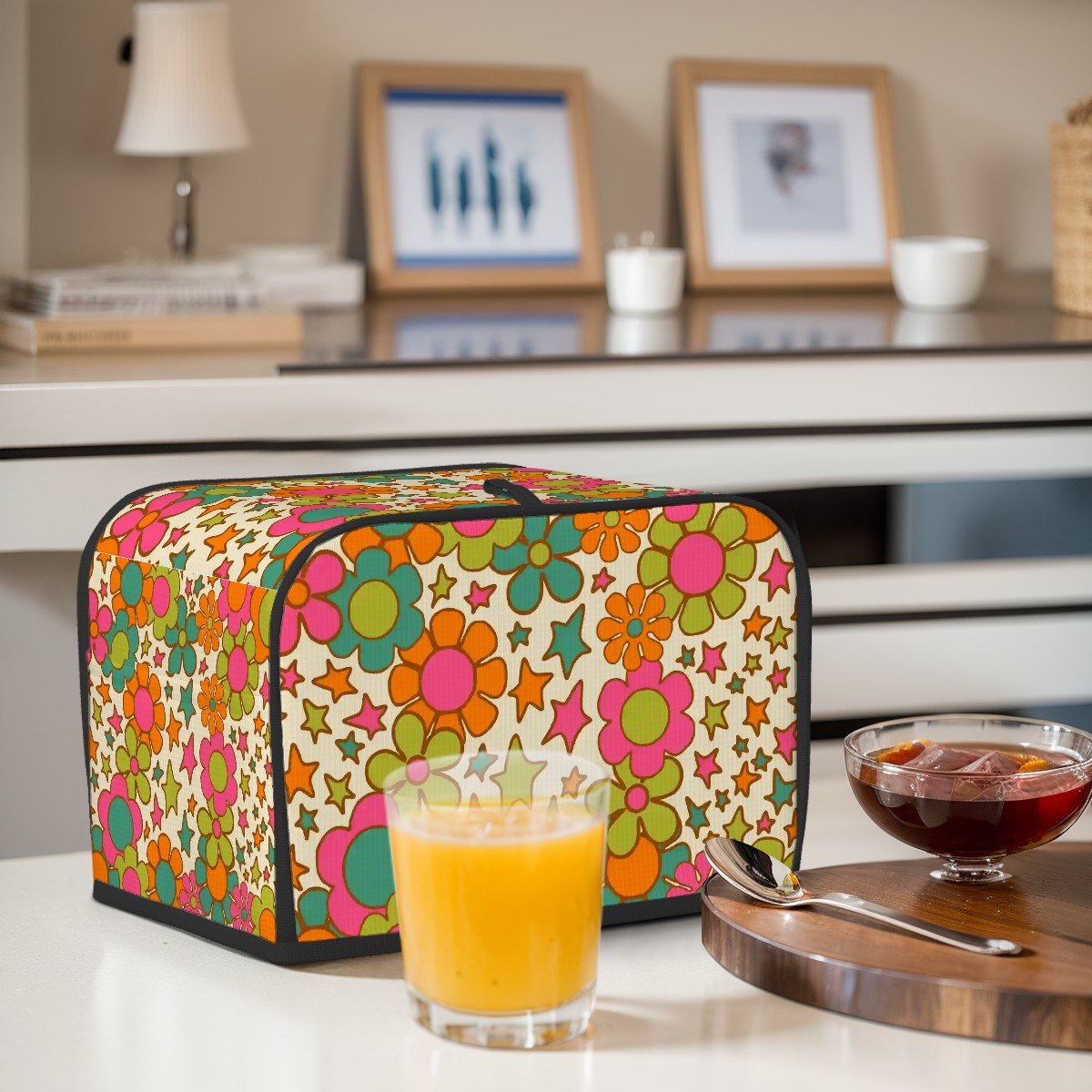 Kate McEnroe New York Flower Power Toaster Cover, Groovy Retro 70s Floral Kitchen DecorToaster Covers