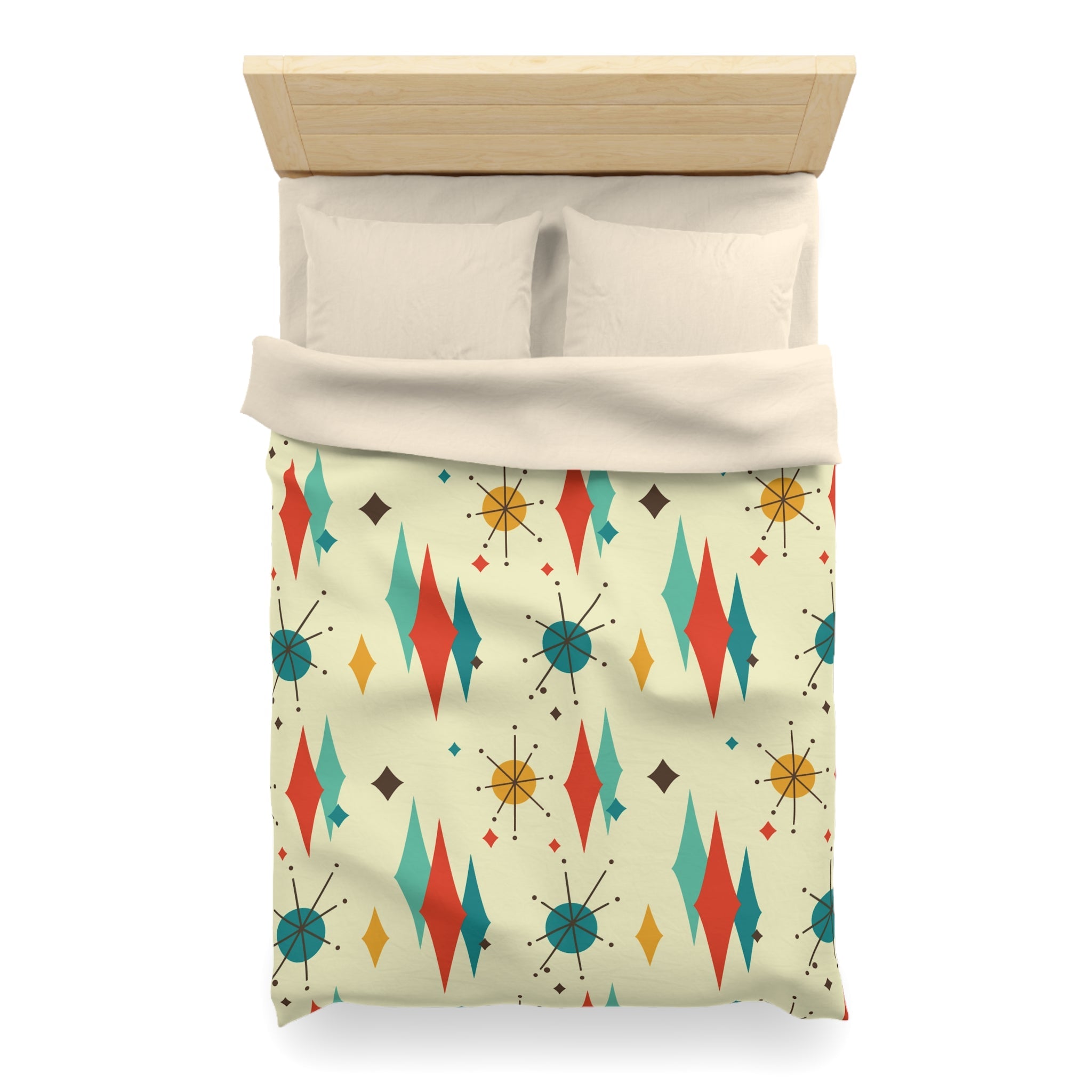 Kate McEnroe New York Franciscan Diamond Starburst Duvet Cover, Mid Century Modern Retro Atomic Age BeddingDuvet Covers10592061395418832448