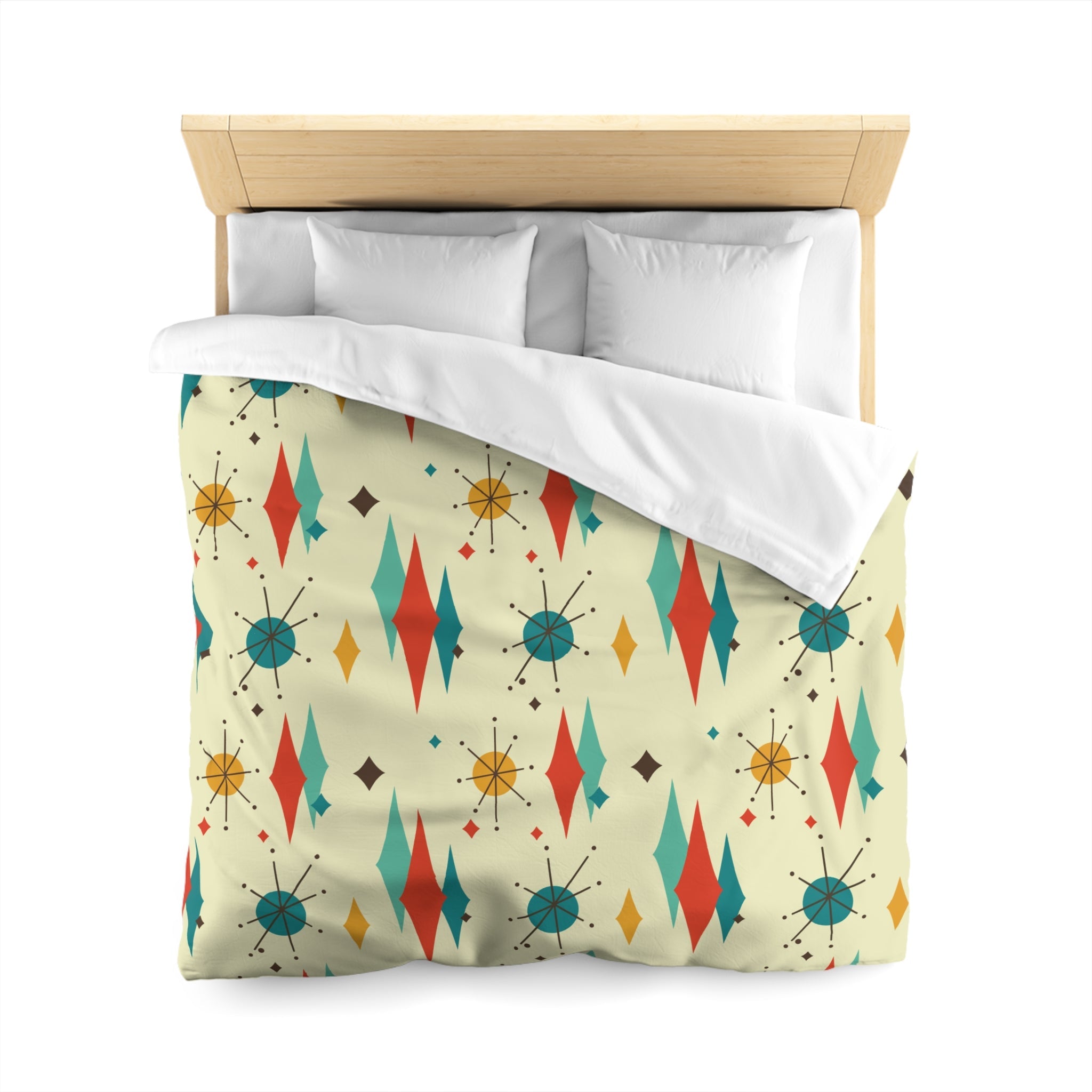 Kate McEnroe New York Franciscan Diamond Starburst Duvet Cover, Mid Century Modern Retro Atomic Age BeddingDuvet Covers10592061395418832448