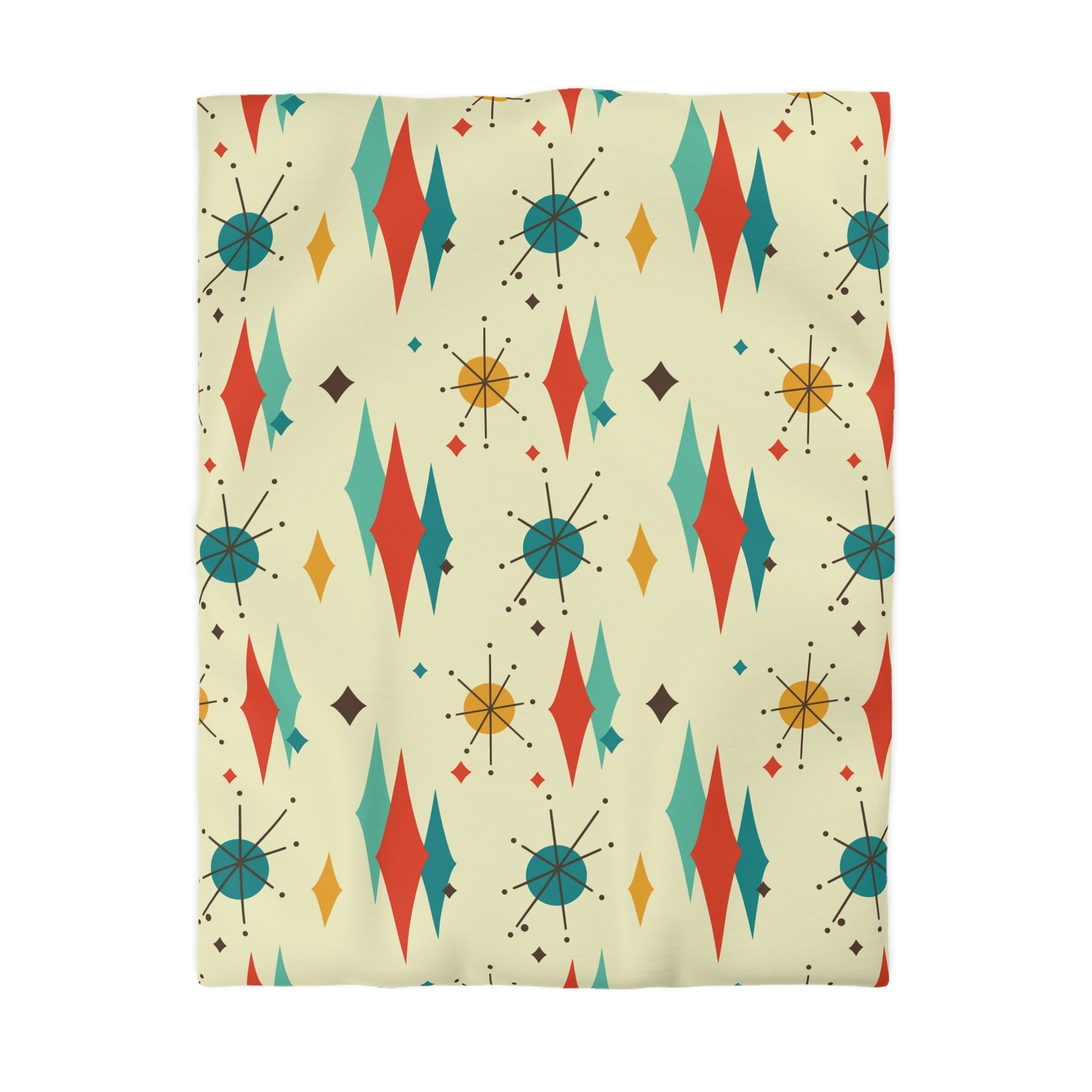 Kate McEnroe New York Franciscan Diamond Starburst Duvet Cover, Mid Century Modern Retro Atomic Age BeddingDuvet Covers10592061395418832448