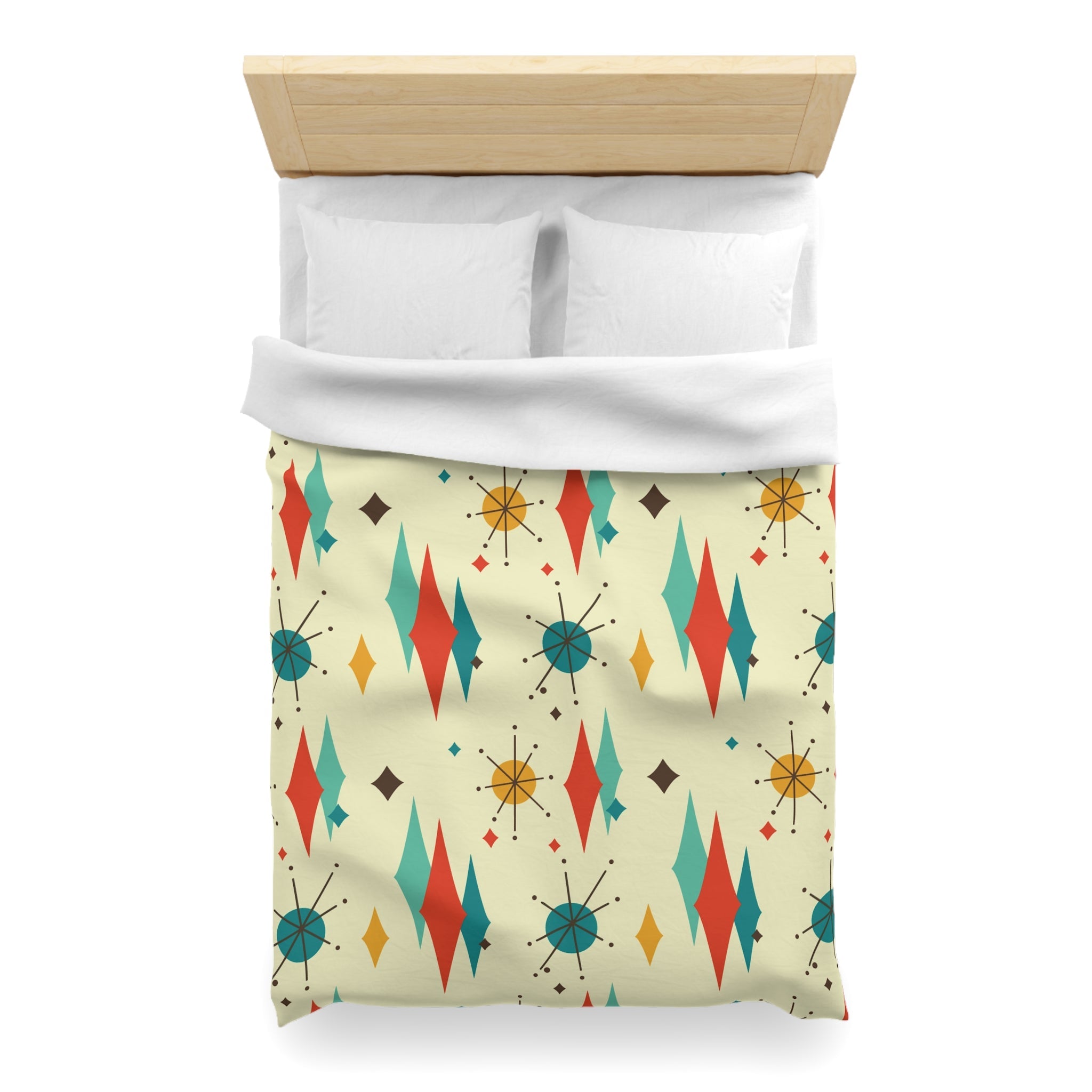 Kate McEnroe New York Franciscan Diamond Starburst Duvet Cover, Mid Century Modern Retro Atomic Age BeddingDuvet Covers10592061395418832448