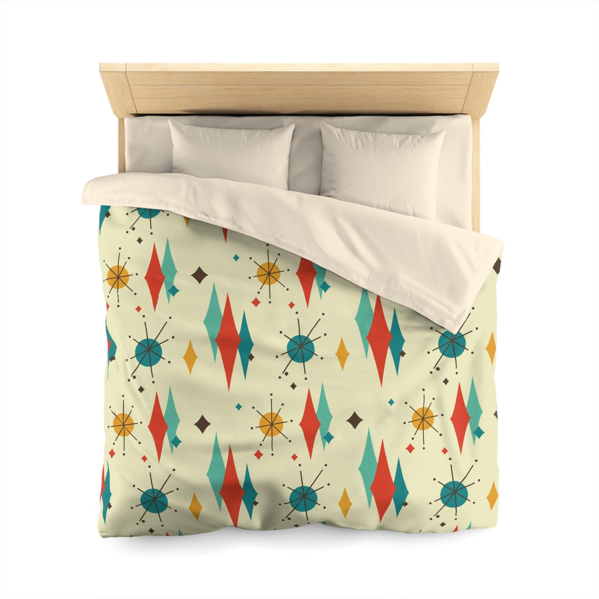 Kate McEnroe New York Franciscan Diamond Starburst Duvet Cover, Mid Century Modern Retro Atomic Age BeddingDuvet Covers10592061395418832448