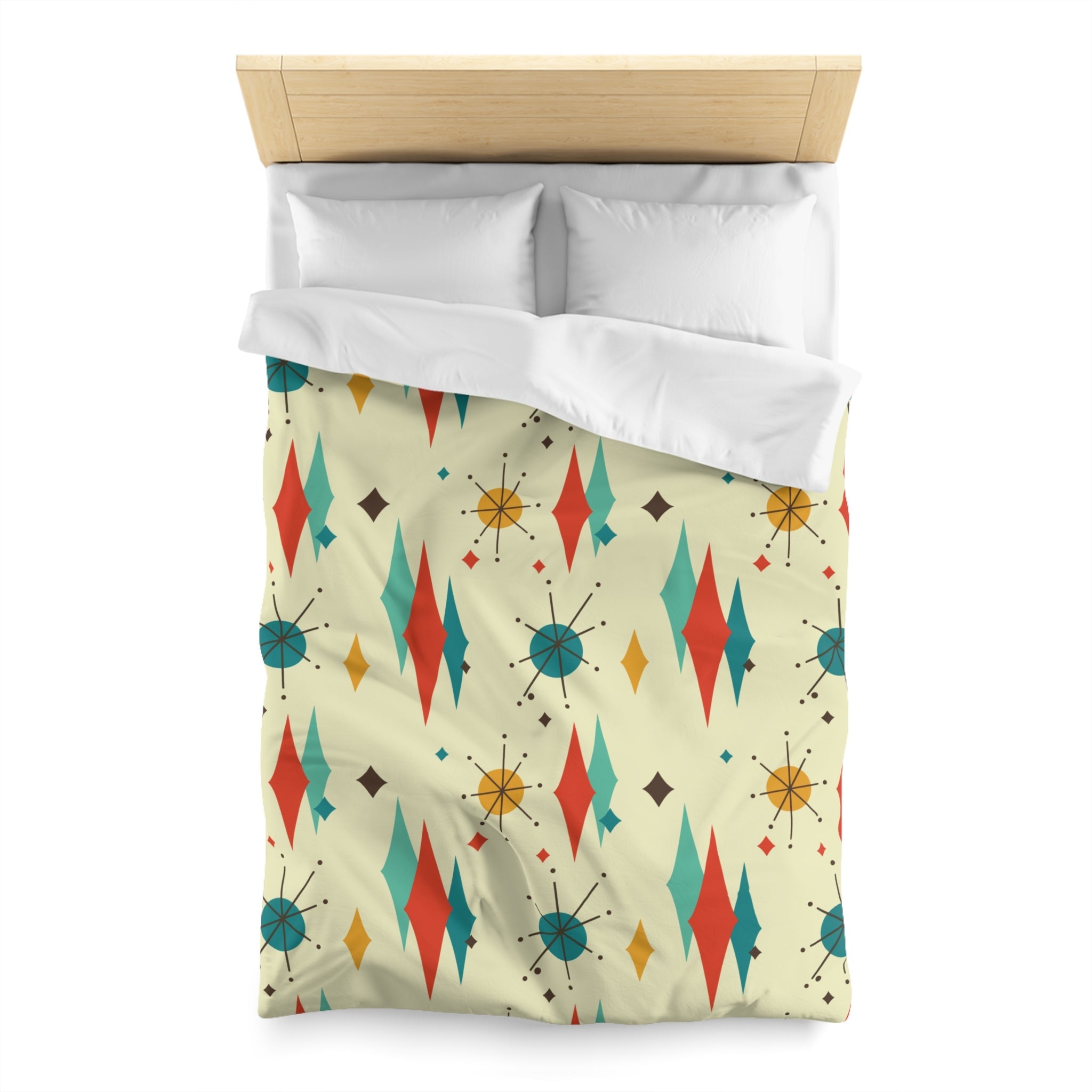 Kate McEnroe New York Franciscan Diamond Starburst Duvet Cover, Mid Century Modern Retro Atomic Age BeddingDuvet Covers10592061395418832448
