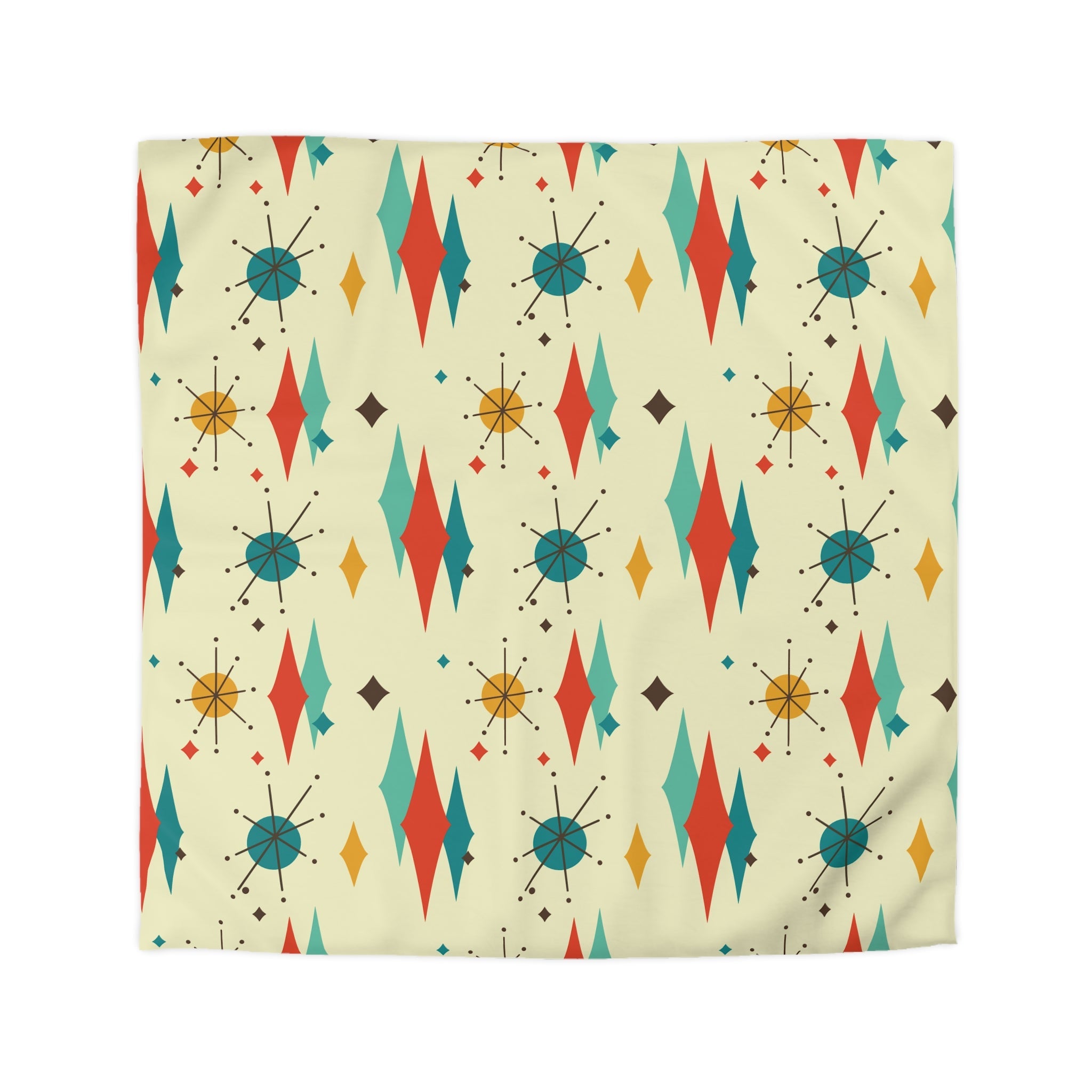 Kate McEnroe New York Franciscan Diamond Starburst Duvet Cover, Mid Century Modern Retro Atomic Age BeddingDuvet Covers10592061395418832448